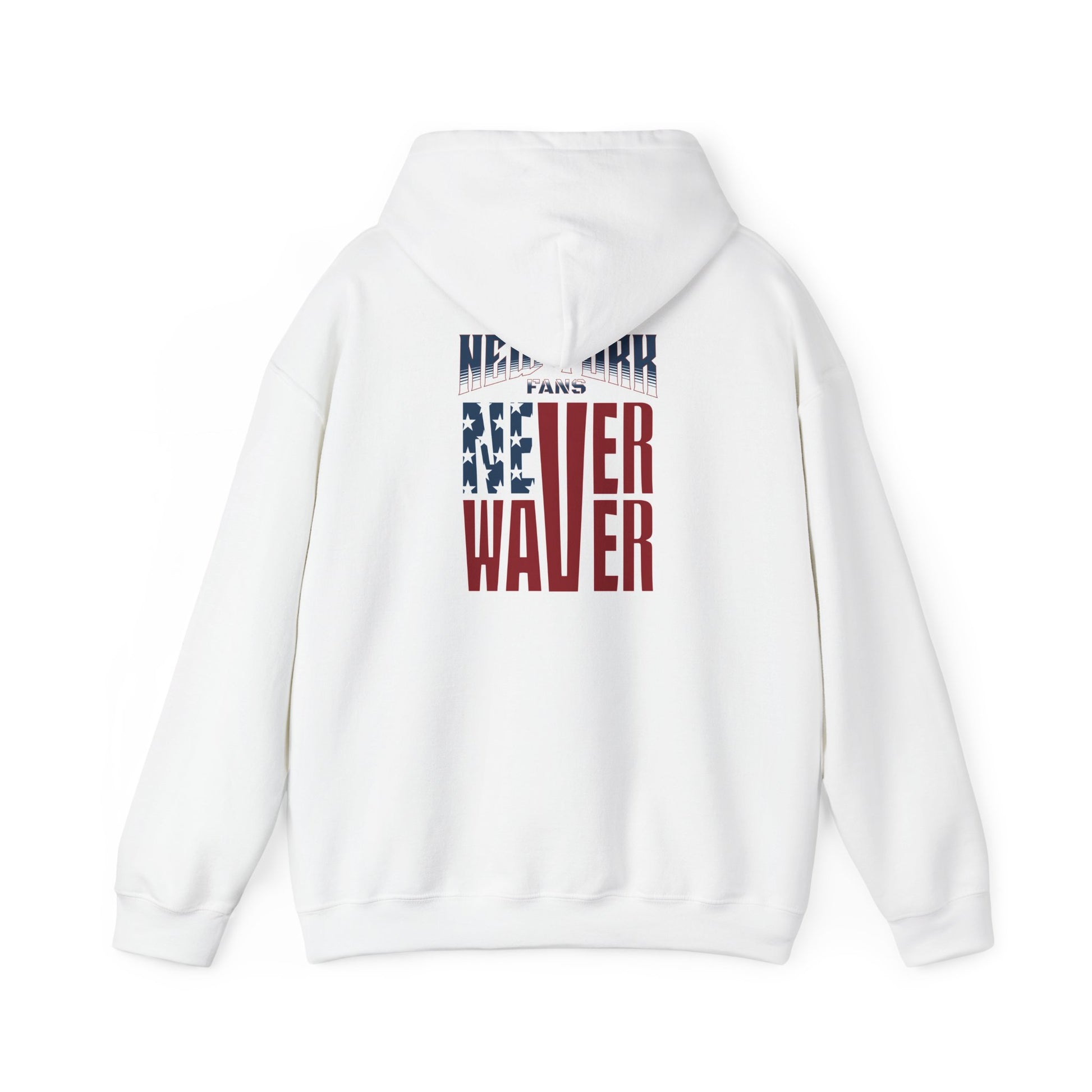 Unisex Heavy Blend™ Hoodie - 'New York Fans Never Waver' American Flag Design - Never Waver