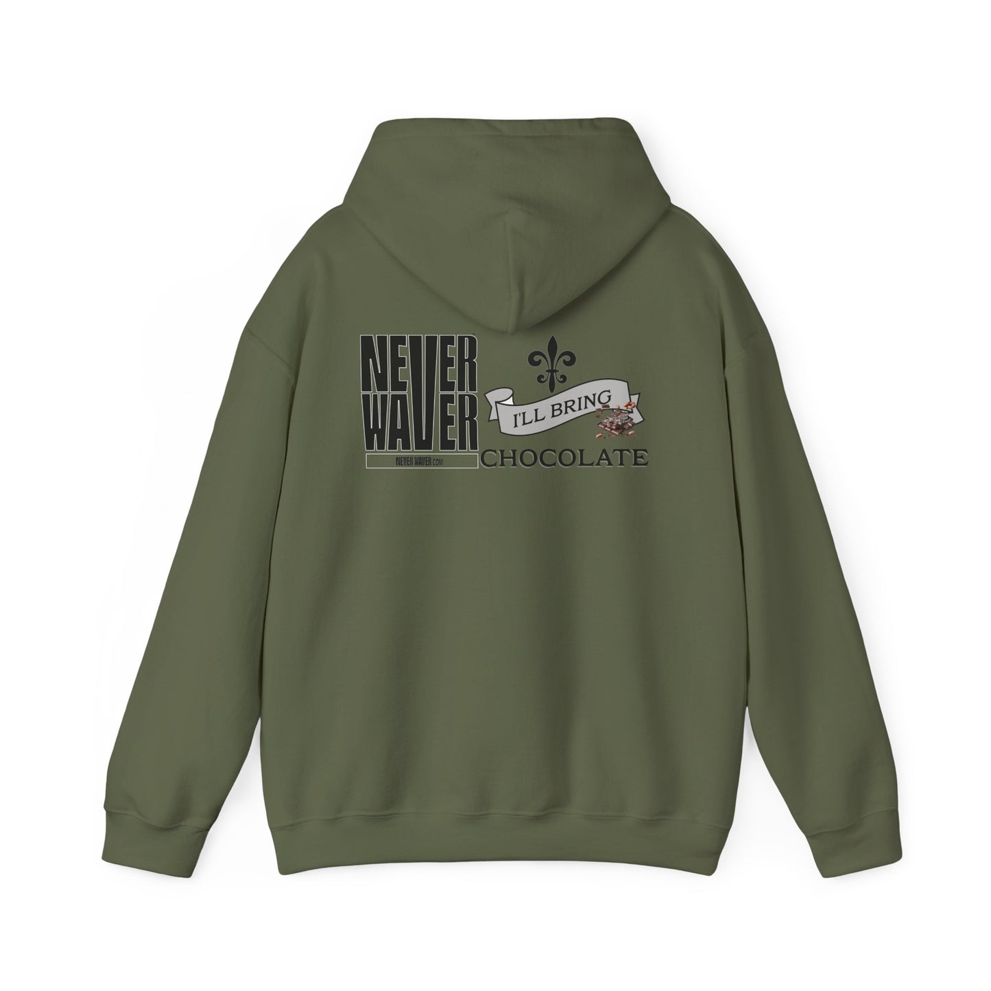 Unisex Heavy Blend™ Hooded Sweatshirt - "Never Waver I'll Bring The Chocolate" Inspirational Hoodie - Never Waver