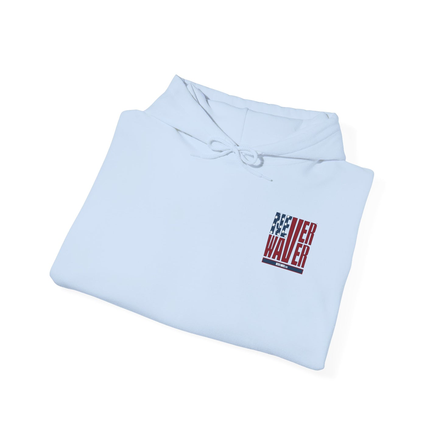 Unisex Heavy Blend™ Hooded Sweatshirt - Never Waver Crew with  American Flag Design - Never Waver