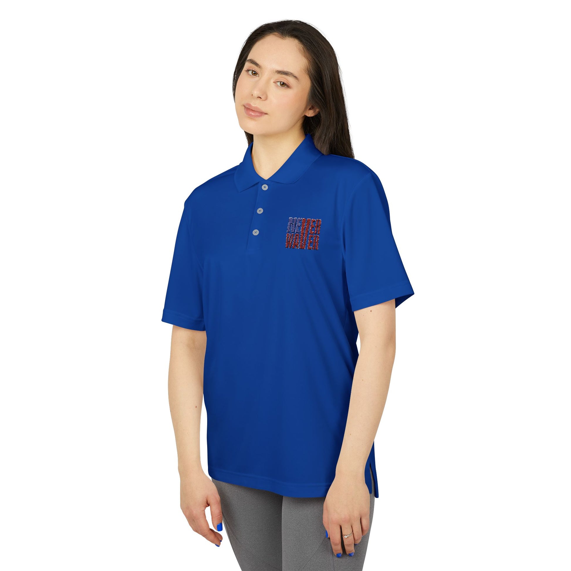 Never Waver Embroidered adidas Unisex Performance Polo - Never Waver