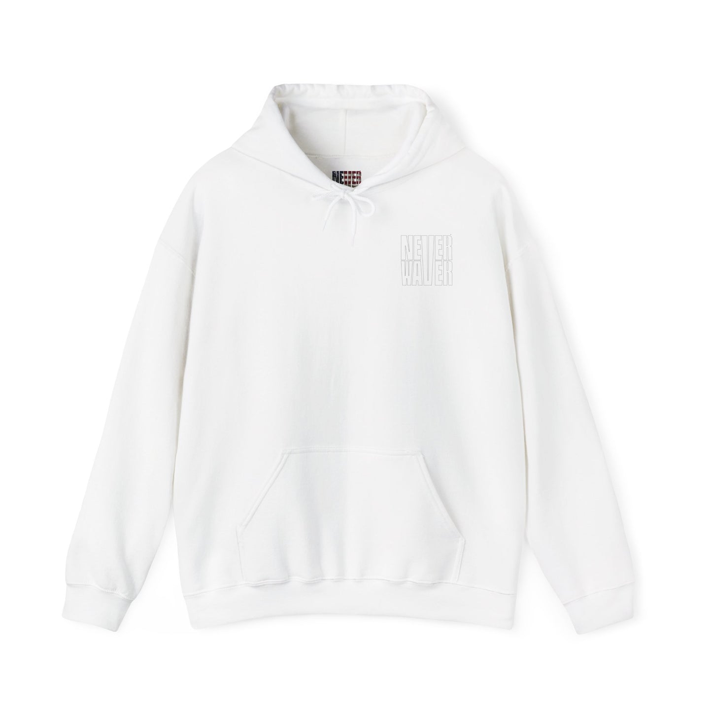 Never Waver” Jesus a bold, eye-catching design that reflects a steadfast faith and confidence in Christ. Hoodie - Unisex Heavy Blend™ Sweatshirt - Never Waver