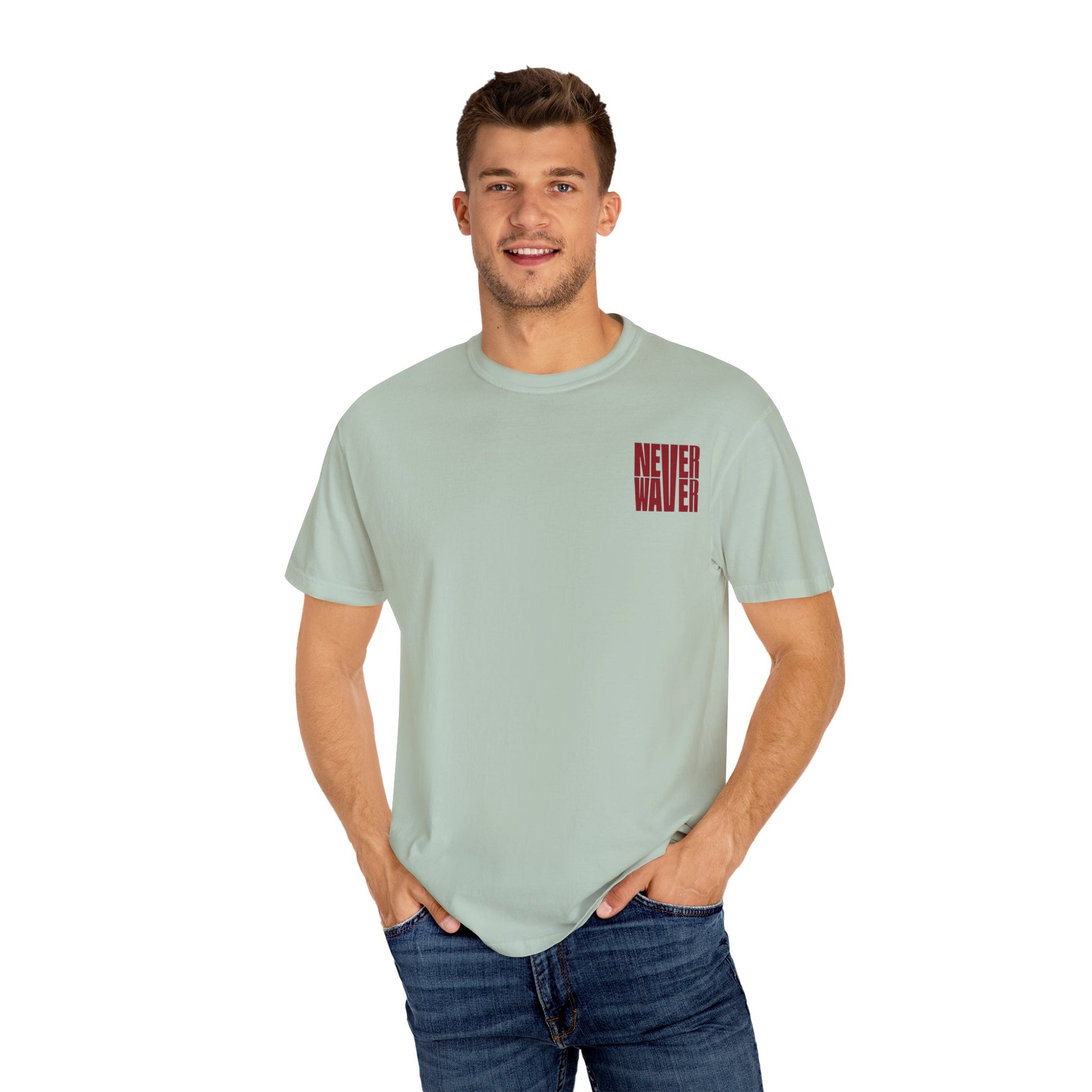 Unisex Garment-Dyed T-Shirt - 'Never Waver Just A Mom Trying Not to Raise A&&holes' Design - Never Waver