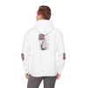 Unisex Heavy Blend™ Hooded Sweatshirt - Stylish Comfort with 'Never Waver Trump Fist Pump W Jesus  Protection' Design - Never Waver
