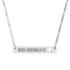Cutout Cross Bar Necklace — "Never Waver, Believe" Engraved Christian Pendant