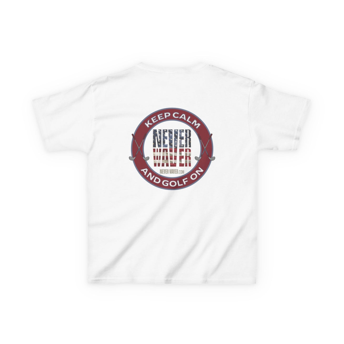 Kids Golf Tee - Keep Calm Never Waver and Golf On - Never Waver