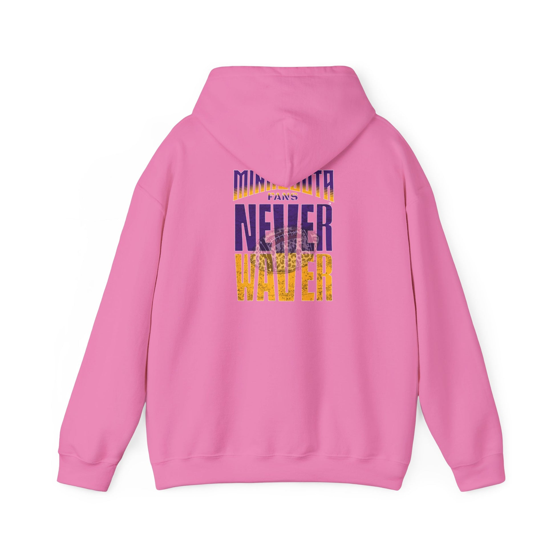 Minnesota Fans Never Waver w Leopard Football Unisex Heavy Blend™ Hooded Sweatshirt - Never Waver Design - Never Waver