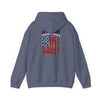 Unisex Heavy Blend™ Hooded Sweatshirt - 'New York Fans Never Waver W Leopard Football' American Pride Design - Never Waver