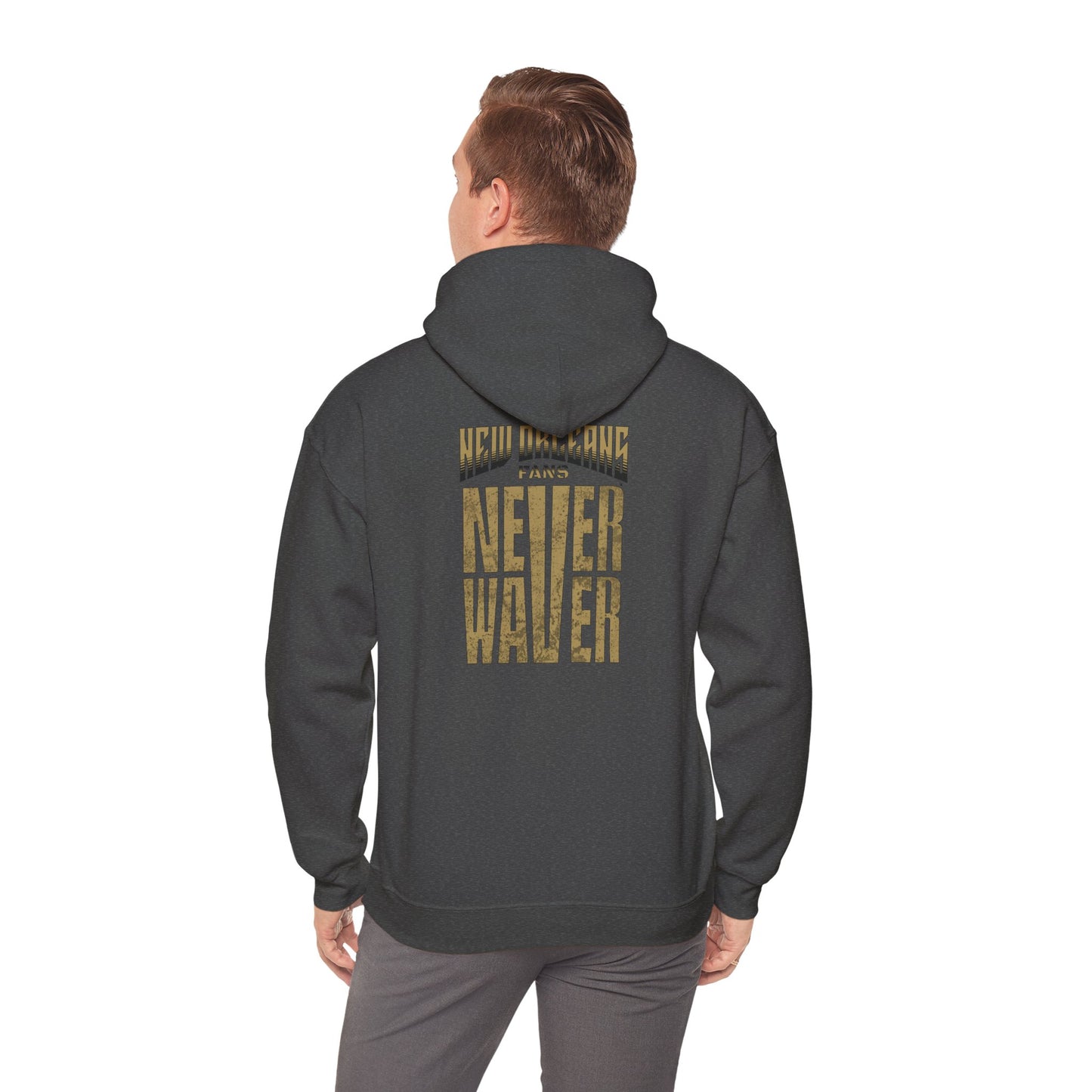 New Orleans Fans Never Waver Unisex Heavy Blend™ Hoodie - Motivational Sweatshirt for Fans - Never Waver