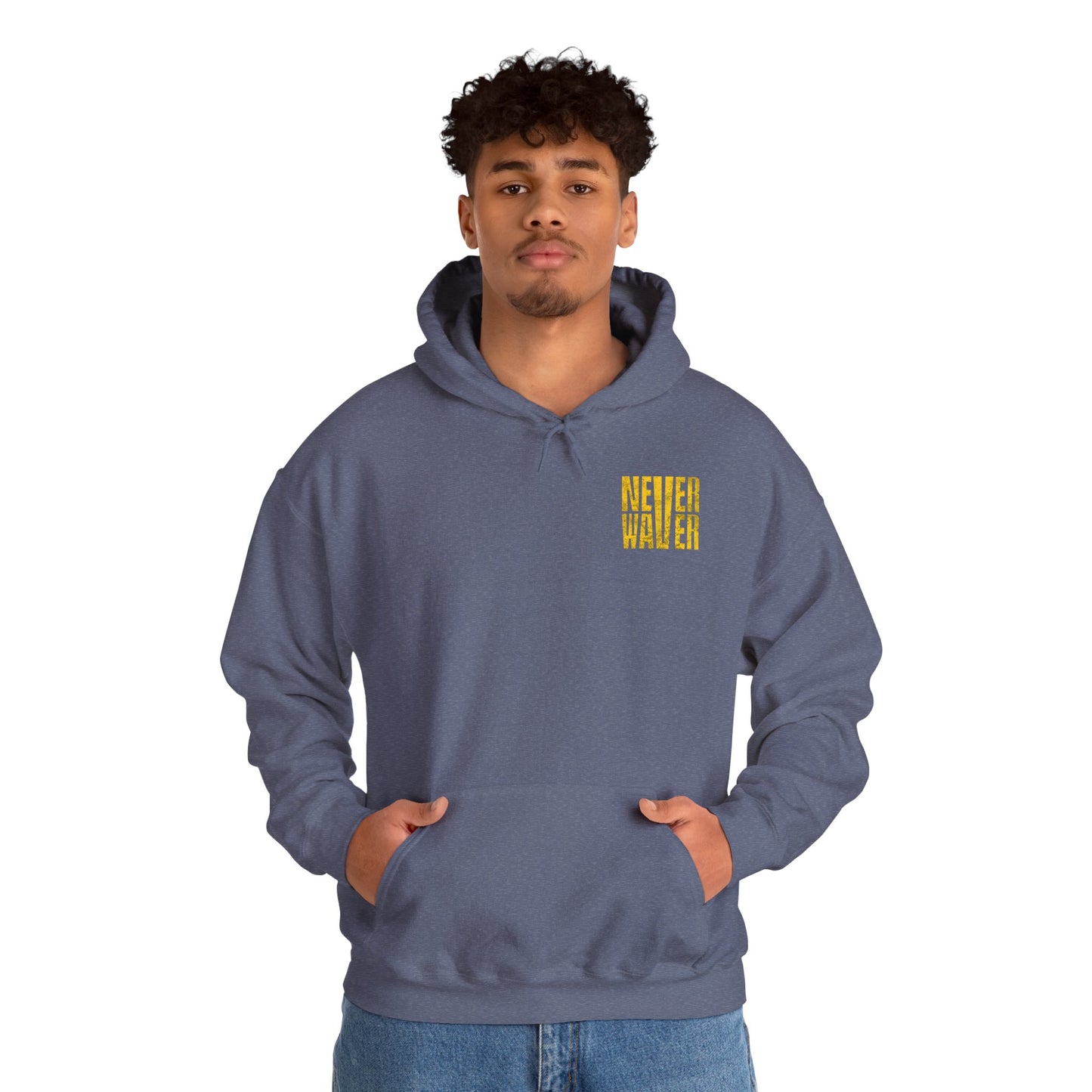 Los Angeles Fans Never Waver w Leopard Football Unisex Heavy Blend™ Hooded Sweatshirt - Cozy, Motivational Apparel for Everyday Wear