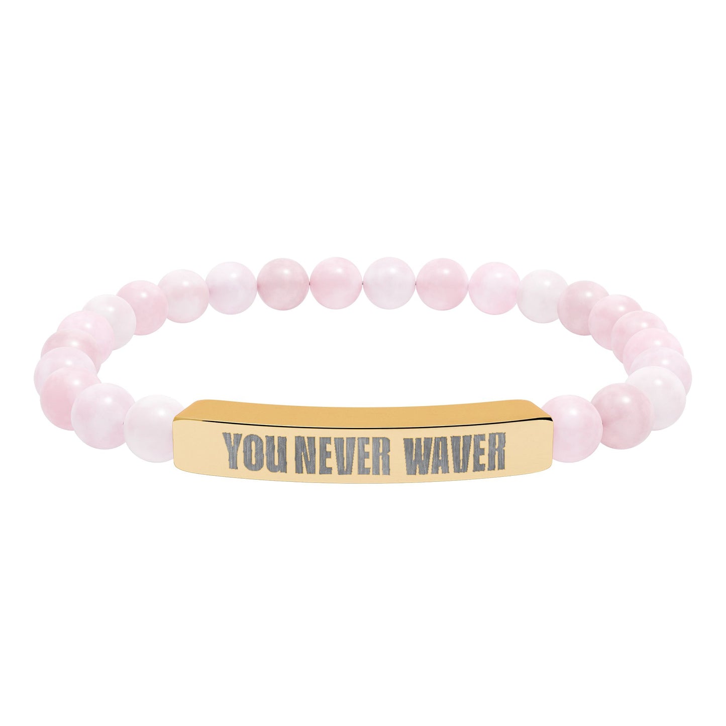 You Never Waver Bracelet Engraved Natural Stone Beaded Bracelet