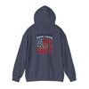 Unisex Heavy Blend™ Hooded Sweatshirt - 'New York Fans Never Waver W Leopard Football' American Pride Design - Never Waver