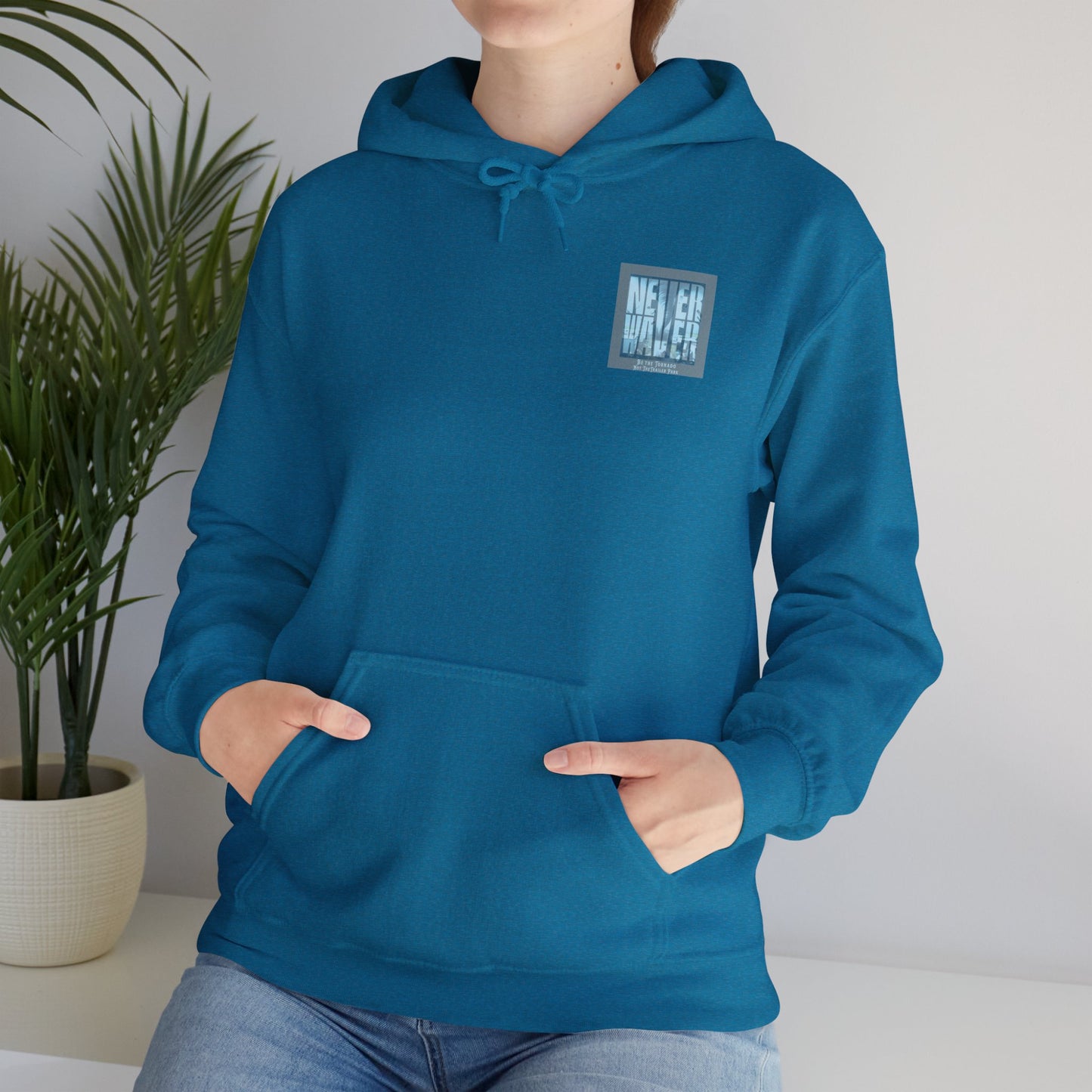 Cozy Unisex Hooded Sweatshirt - "Never Waver" Motivational Design - Never Waver