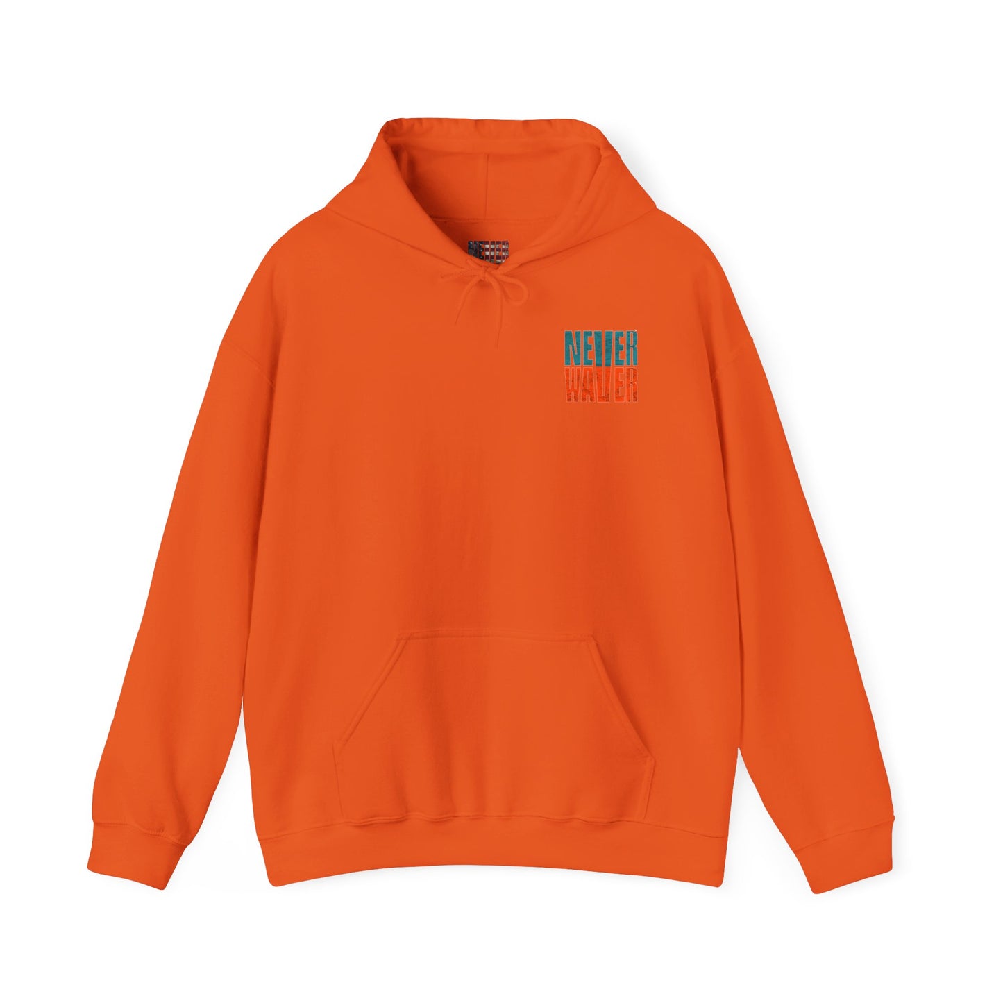 Unisex Heavy Blend™ Hooded Sweatshirt -Miami Fans  NEVER WAVER w Leopard Football | Cozy Streetwear for Every Day - Never Waver