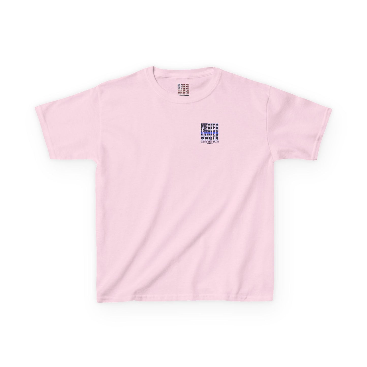 Never Waver Back The Blue  Kids Heavy Cotton™ Tee - Never Waver
