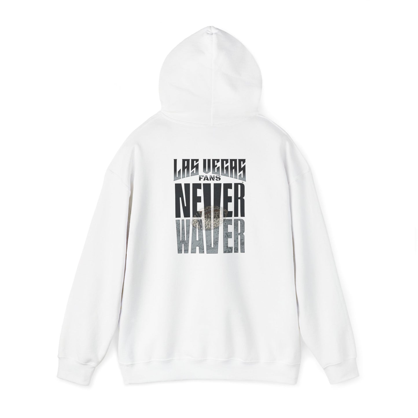 Las Vegas Fans Never Waver w Leopard Football Unisex Heavy Blend™ Hooded Sweatshirt - Cozy Oversized Style for Fans - Never Waver