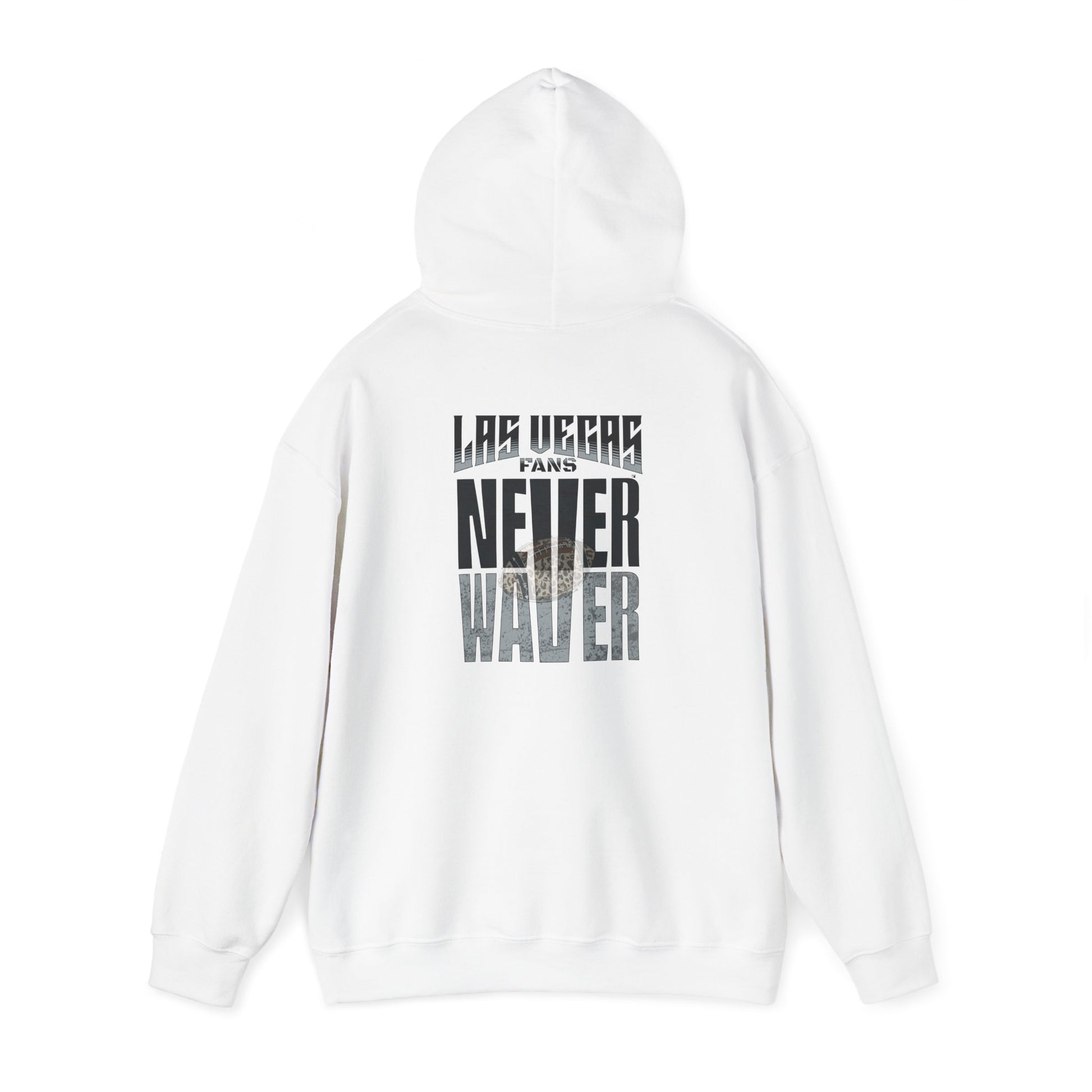 Las Vegas Fans Never Waver w Leopard Football Unisex Heavy Blend™ Hooded Sweatshirt - Cozy Oversized Style for Fans - Never Waver