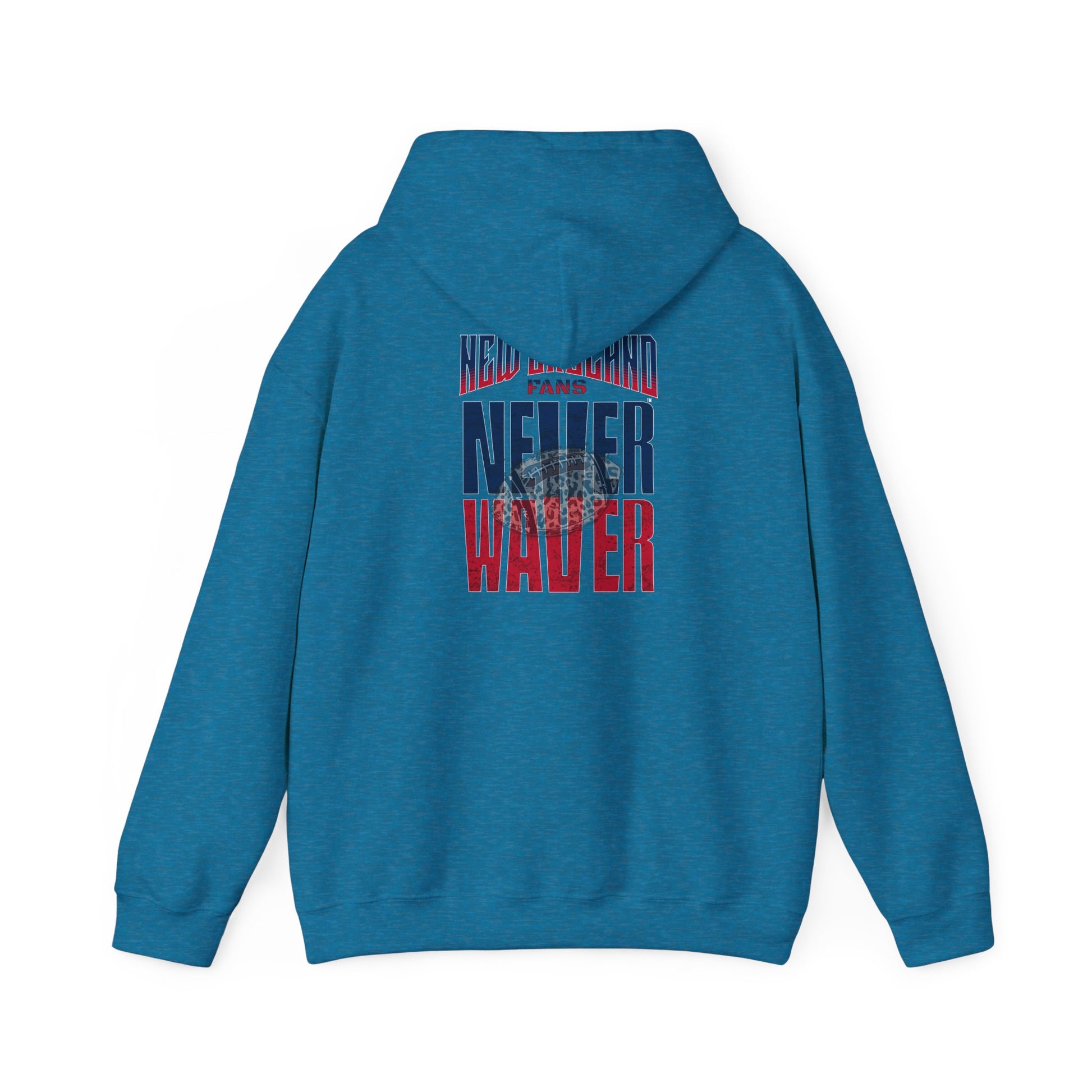 Unisex Heavy Blend™ Hooded Sweatshirt - New England Fans Never Waver w Leopard football - Never Waver
