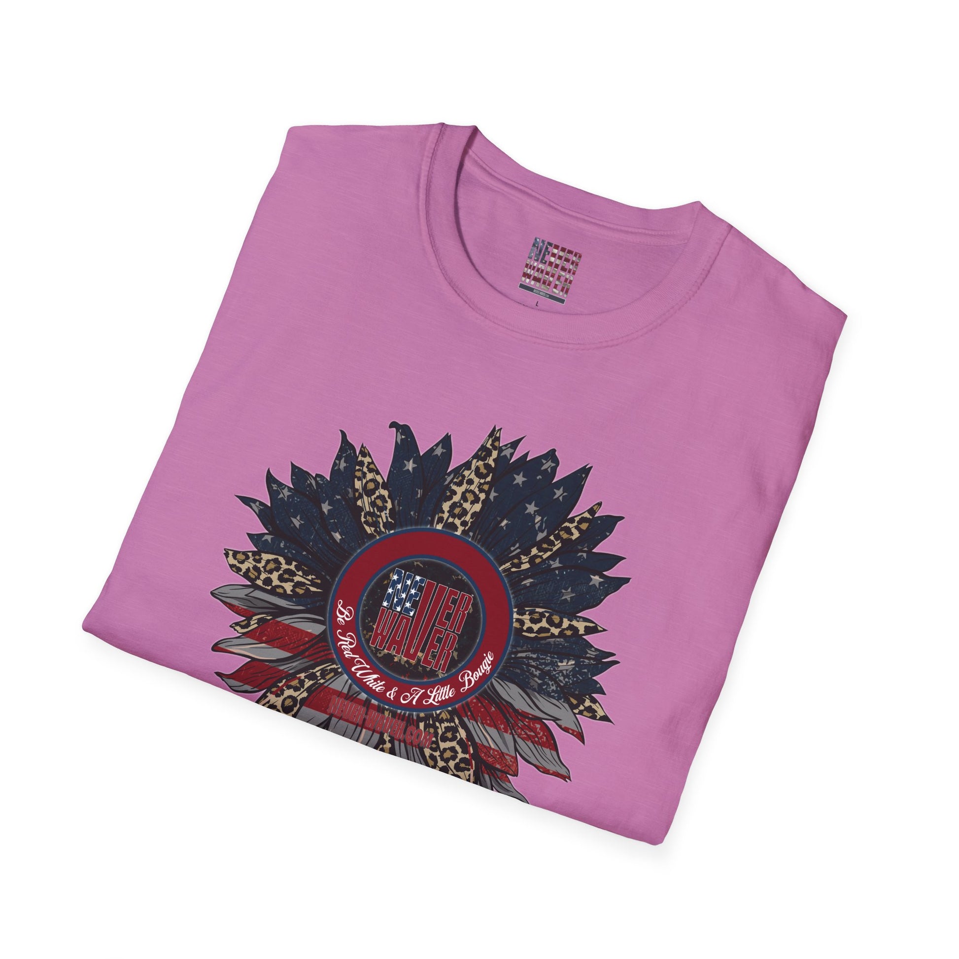 Never Waver Be Red White & a Little Bougie Unisex Softstyle T-Shirt - Never Waver