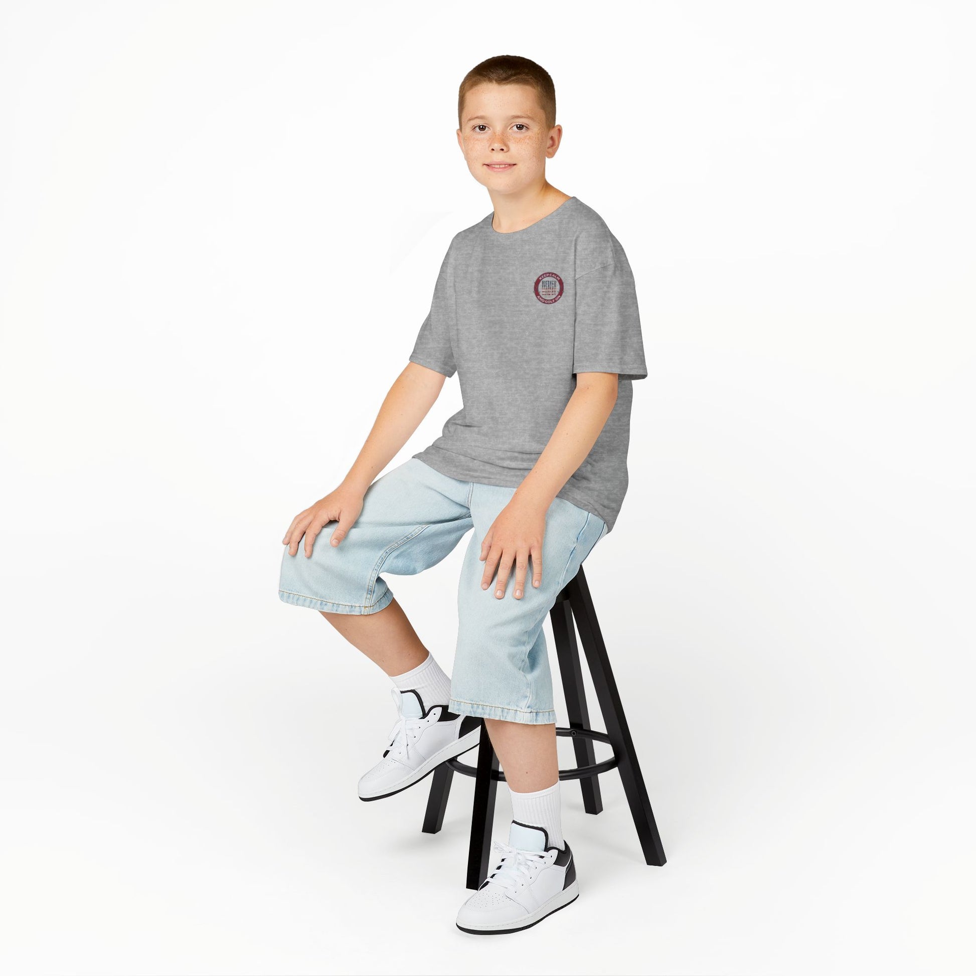 Kids Golf Tee - Keep Calm Never Waver and Golf On - Never Waver