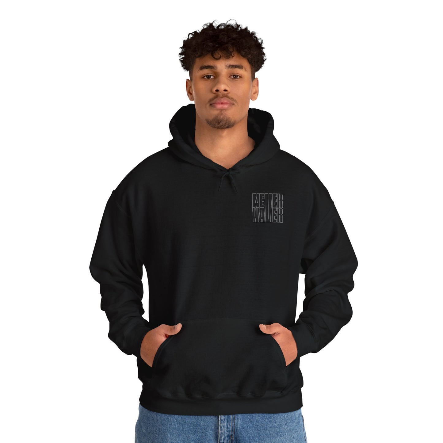 Never Waver” Jesus t-shirt might eye-catching design that reflects a steadfast faith and confidence in Christ.  Hoodie - Unisex Heavy Blend™ Sweatshirt - Never Waver