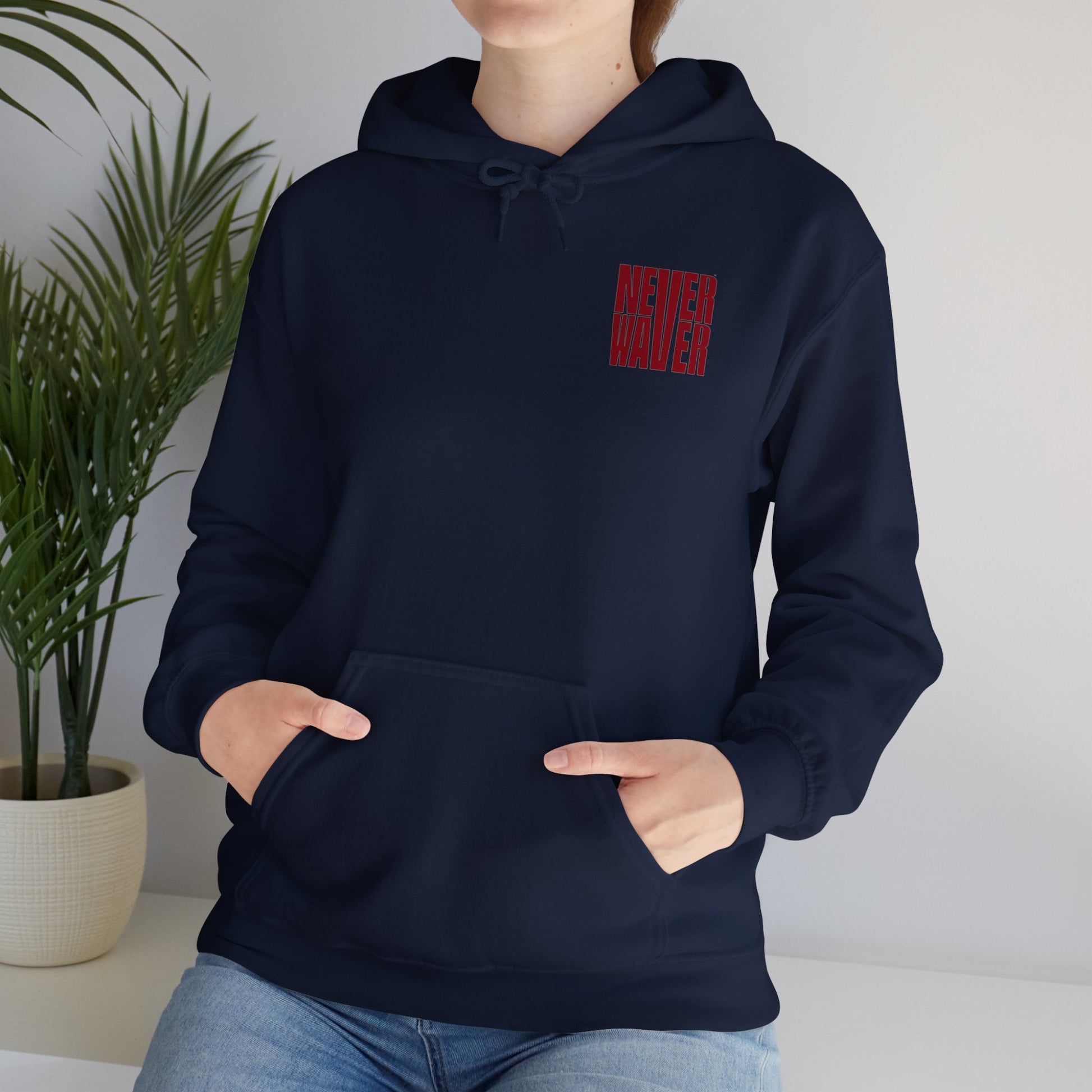 Unisex Heavy Blend™ Hoodie - 'Never Waver Just A Mom Trying Not to Raise A&&holes' - Never Waver