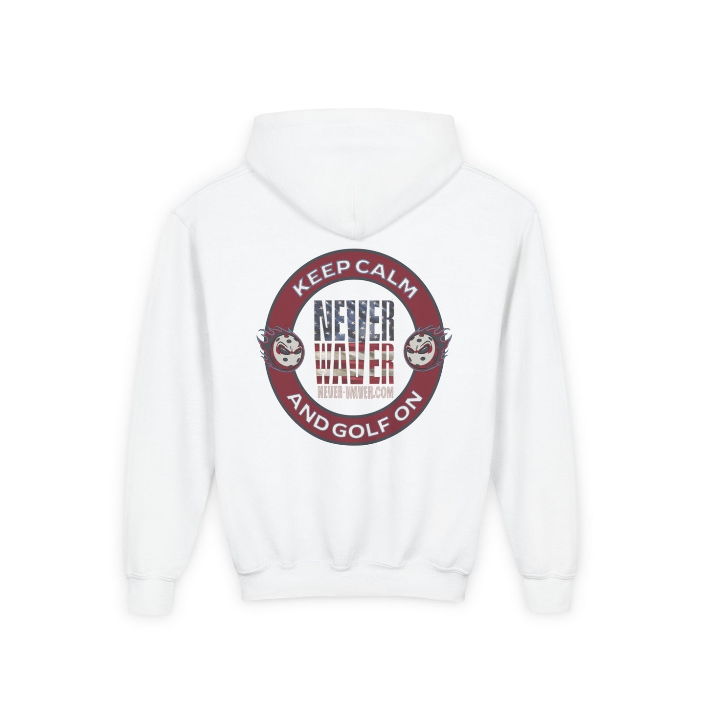 Youth Golf Hoodie - "Never Waver Golf" Sweatshirt for Young Golfers - Never Waver