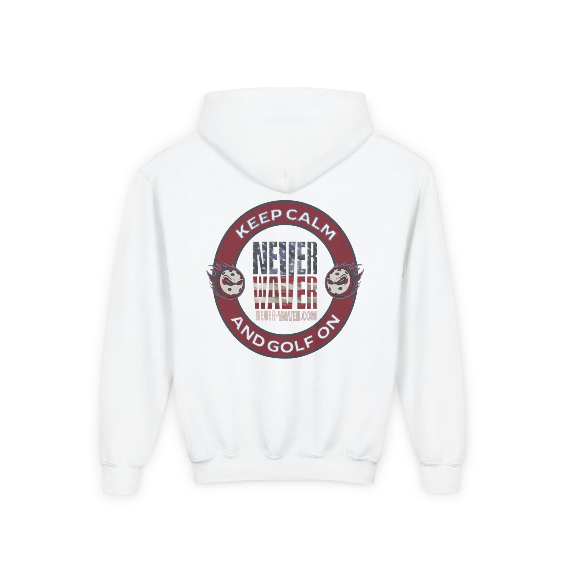 Youth Golf Hoodie - "Never Waver Golf" Sweatshirt for Young Golfers - Never Waver