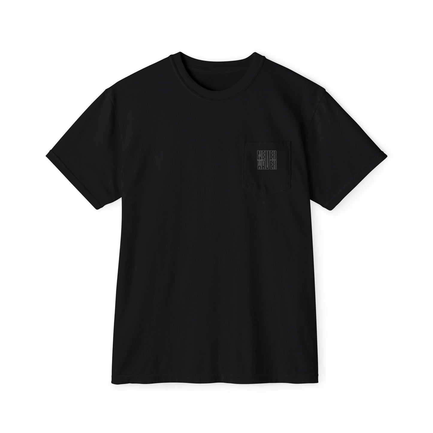 Unisex Garment-Dyed Pocket T-Shirt | "Never Waver PAPA Because Grandpa Is For Old Guy" Graphic Tee for Everyday Wear - Never Waver