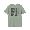Never Waver” Jesus a bold, eye-catching design that reflects a steadfast faith and confidence in Christ. Unisex Soft style T-Shirt - Never Waver
