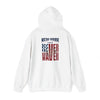 Unisex Heavy Blend™ Hooded Sweatshirt - 'New York Fans Never Waver W Leopard Football' American Pride Design - Never Waver