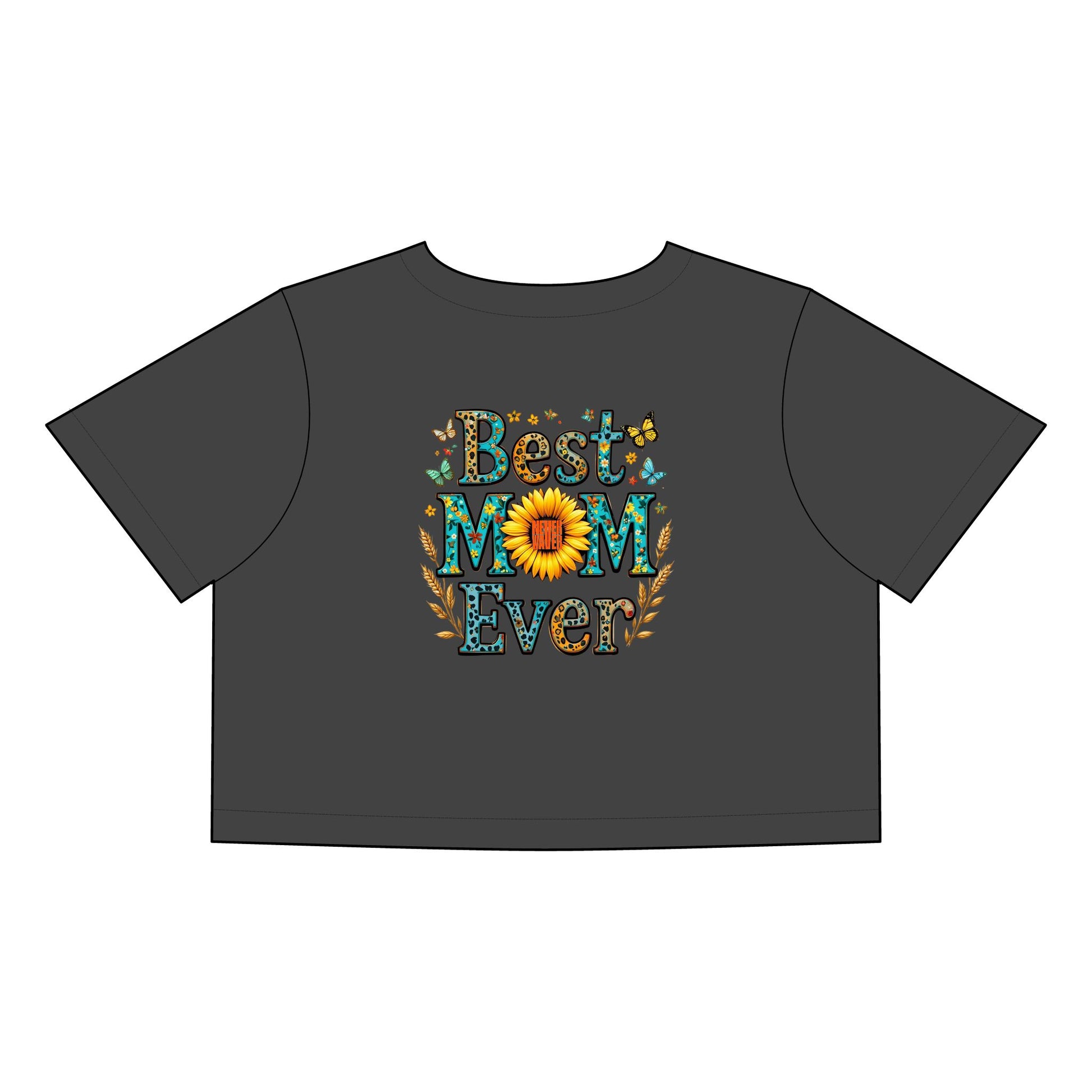 Women's Best Mom Ever Faded Crop Tee | Cute Gift for Mother's Day - Never Waver