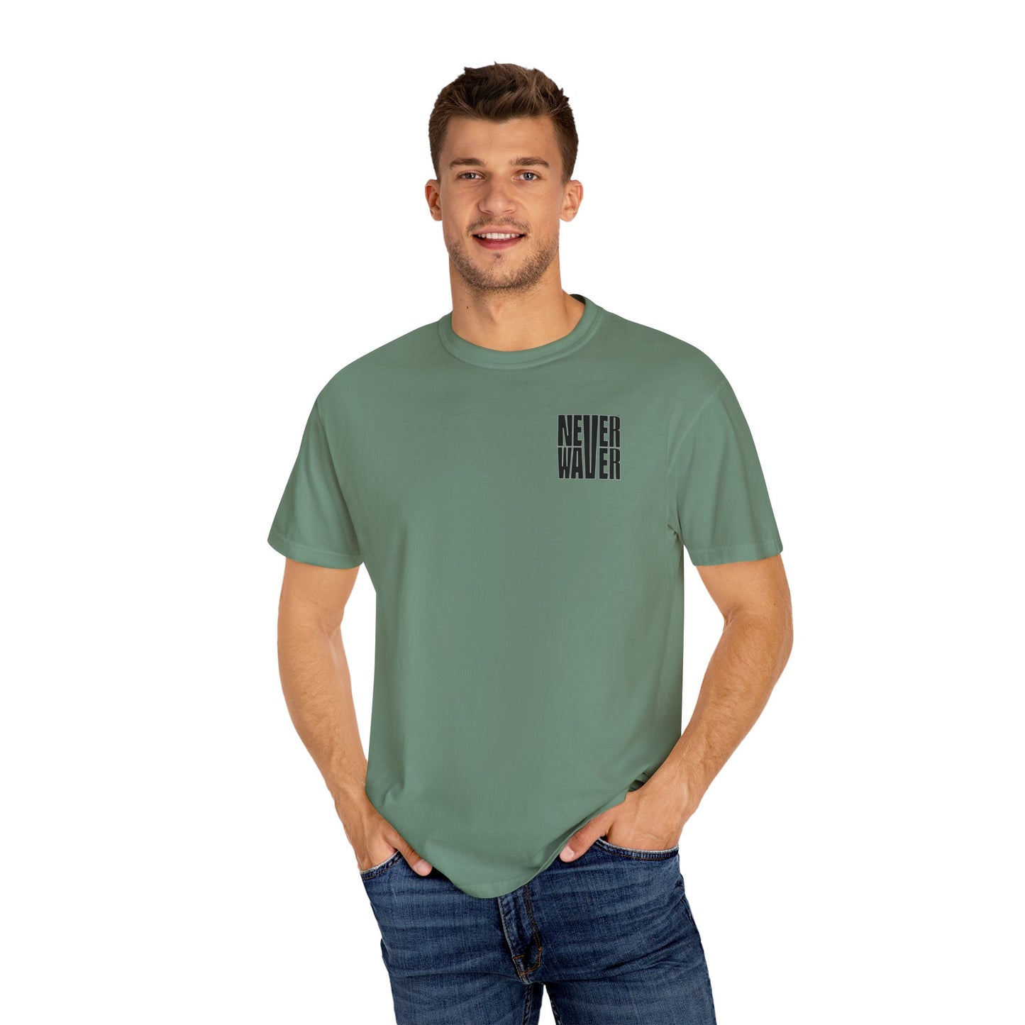 Unisex Garment-Dyed T-Shirt - 'It's Fine , I'm Fine Never Waver Everything Is Fine' Design - Never Waver