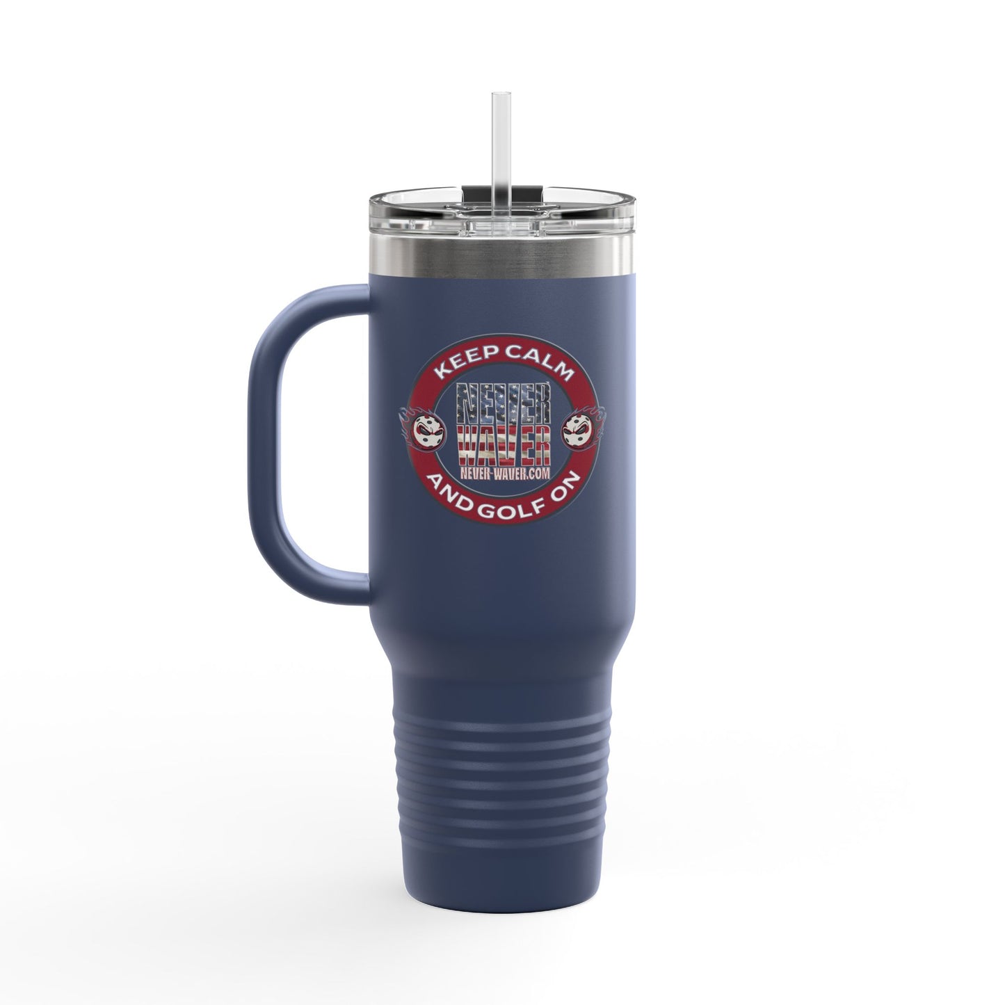 Insulated Travel Mug - "Never Waver Golf" - 40oz Sporty Drinkware - Never Waver