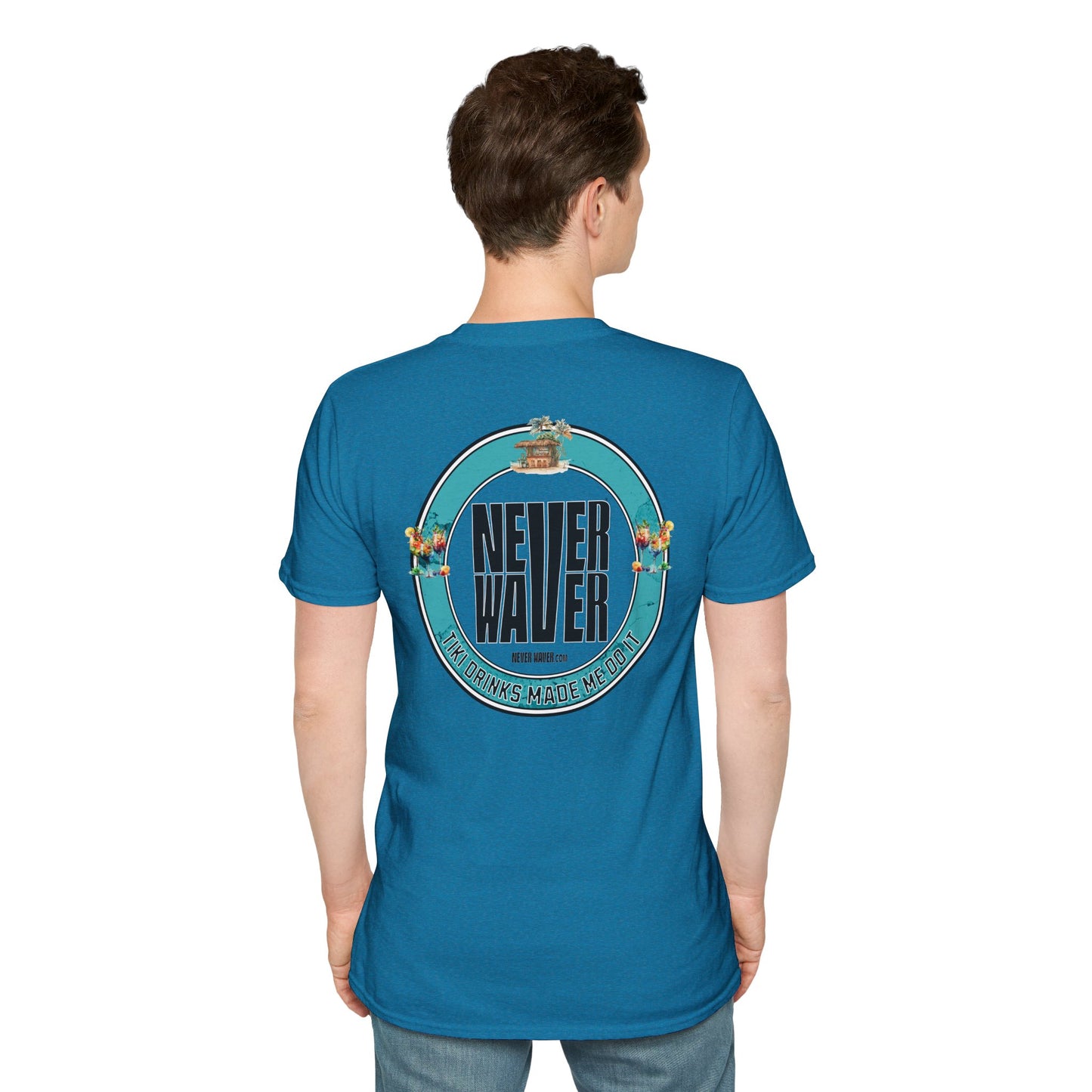 Never Waver Tiki Drinks Made Me Do It? Unisex Soft style T-Shirt - Never Waver