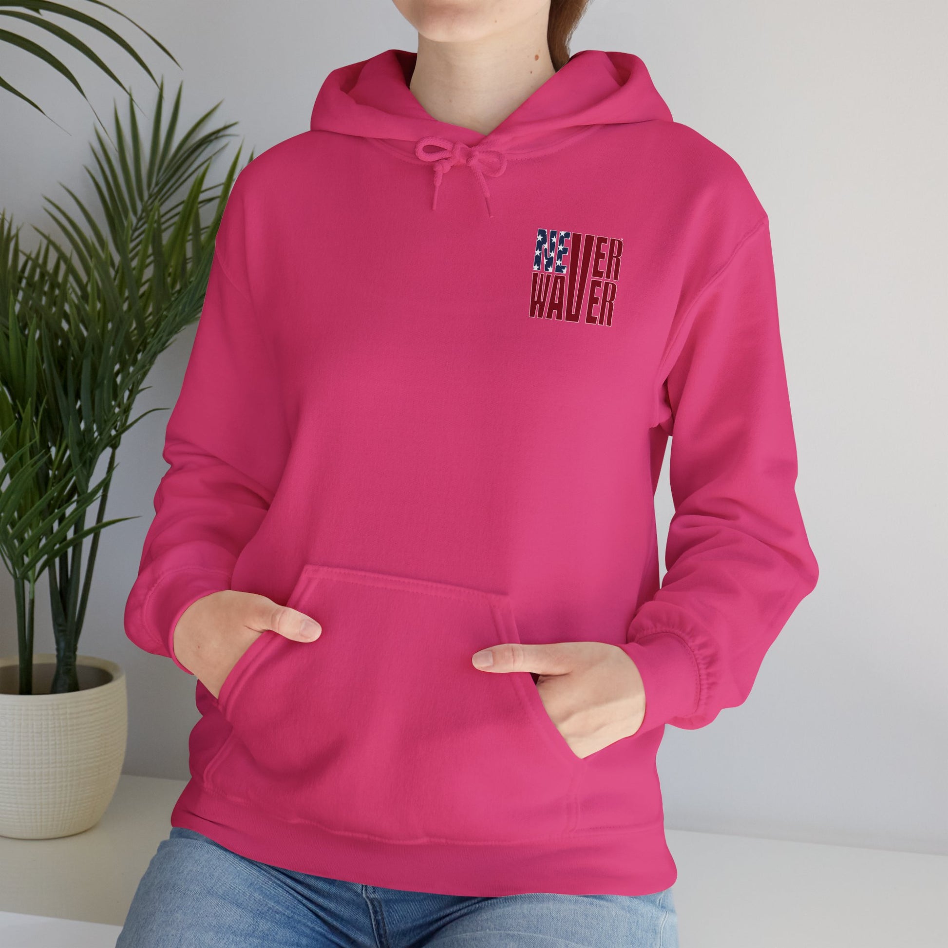 Unisex Heavy Blend™ Hoodie - 'New York Fans Never Waver' American Flag Design - Never Waver