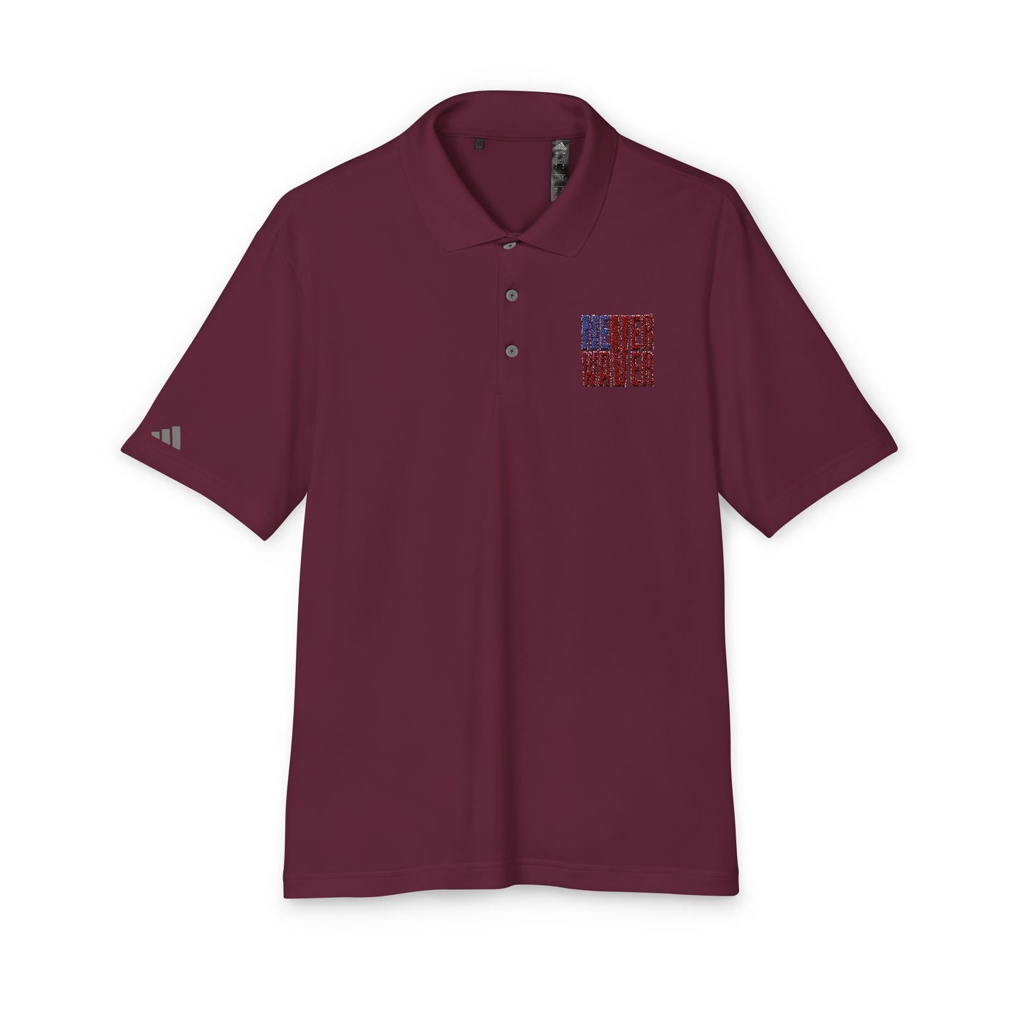 Never Waver Embroidered adidas Unisex Performance Polo - Never Waver