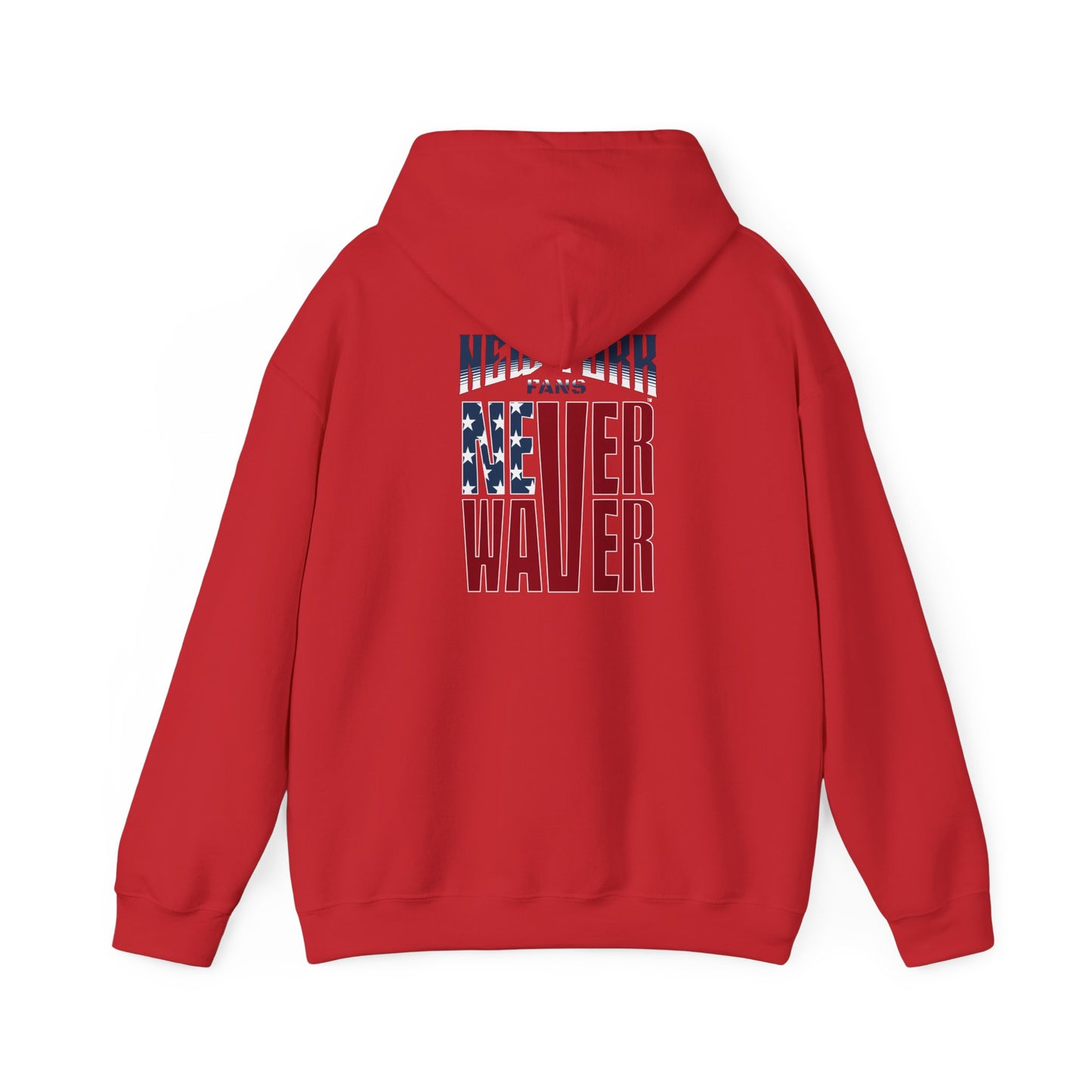 Unisex Heavy Blend™ Hoodie - 'New York Fans Never Waver' American Flag Design - Never Waver