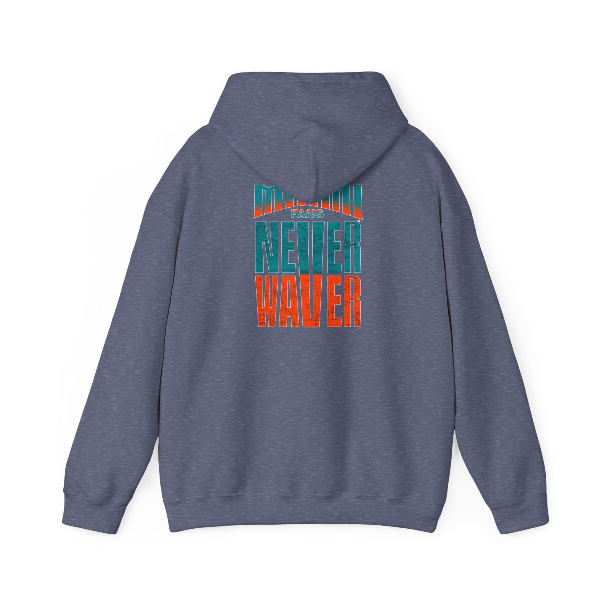Unisex Heavy Blend™ Hooded Sweatshirt - "Miami Fans Never Waver" Inspirational Hoodie - Never Waver