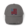 Unisex Distressed Cap - 'Never Waver' Casual Hat for Everyday Style Patriotic