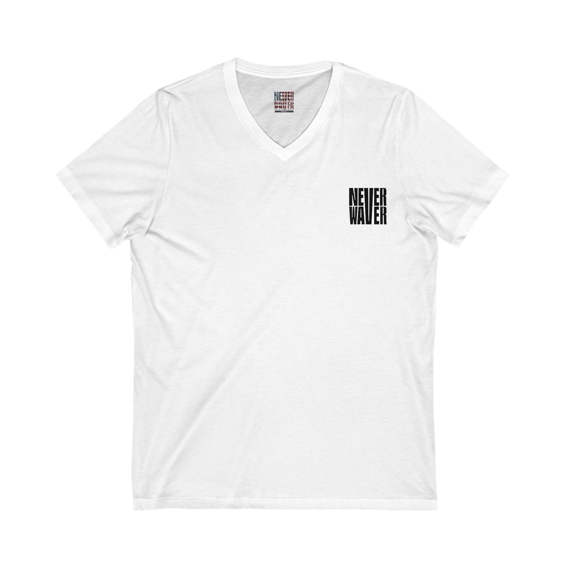 Never Waver Ain't No Hood Like Motherhood V-Neck Tee for Moms - Patriotic Short Sleeve Shirt - Never Waver