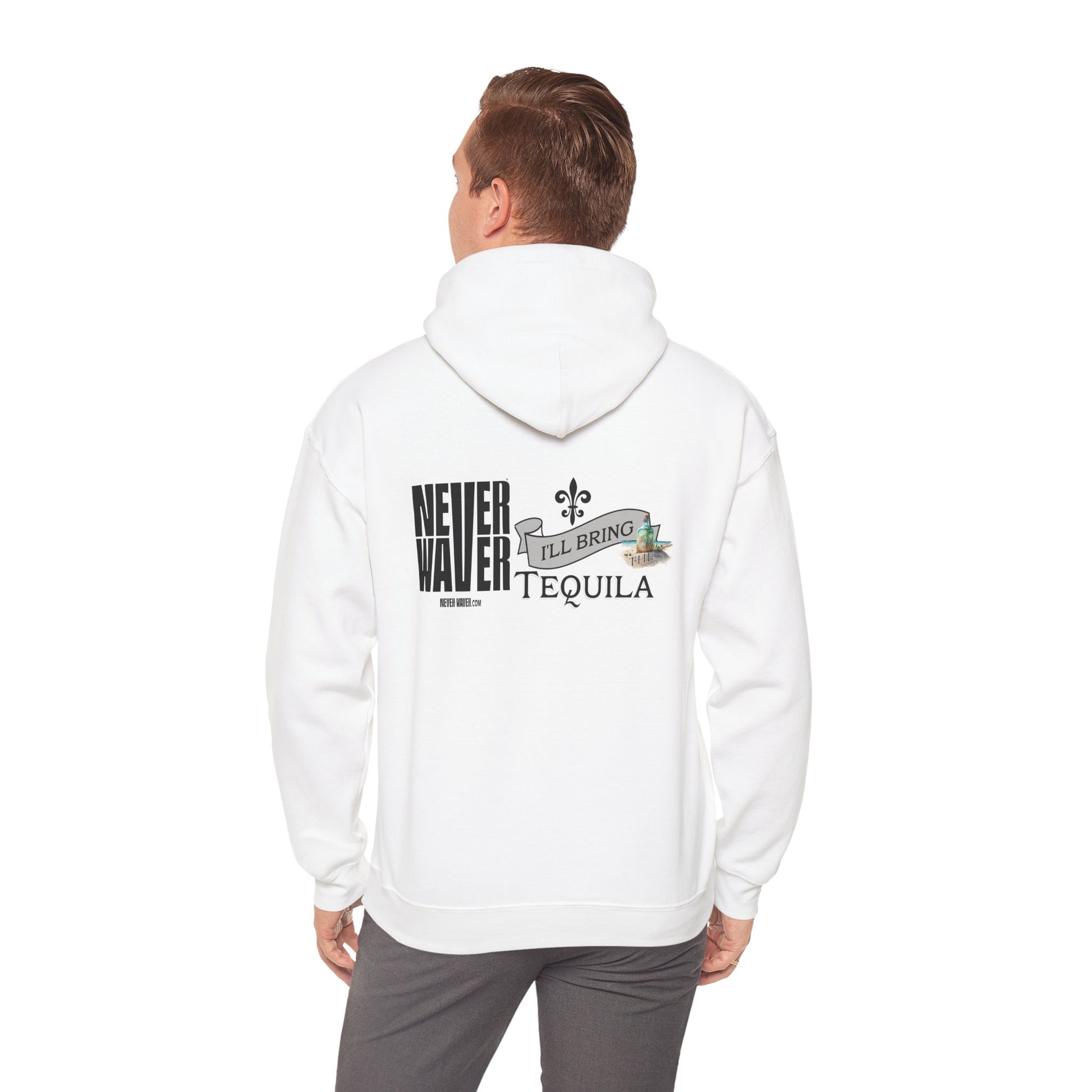 Unisex Heavy Blend™ Hooded Sweatshirt - "Never Waver I'll Bring The Tequila" Inspirational Hoodie - Never Waver