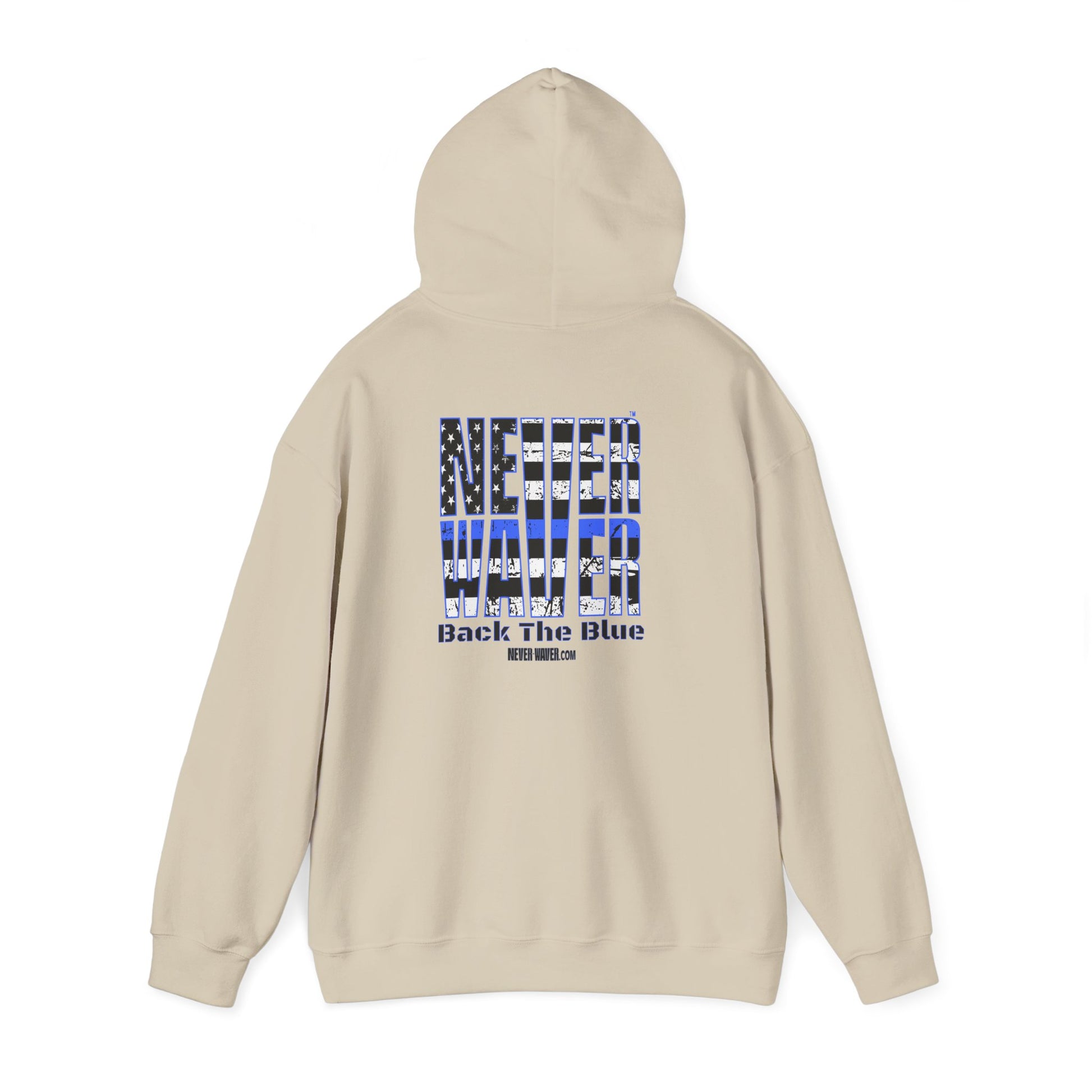 Never Waver Back The Blue Hoodie - Unisex Heavy Blend Sweatshirt - Never Waver