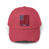 Unisex Distressed Cap - 'Never Waver' Casual Hat for Everyday Style Patriotic