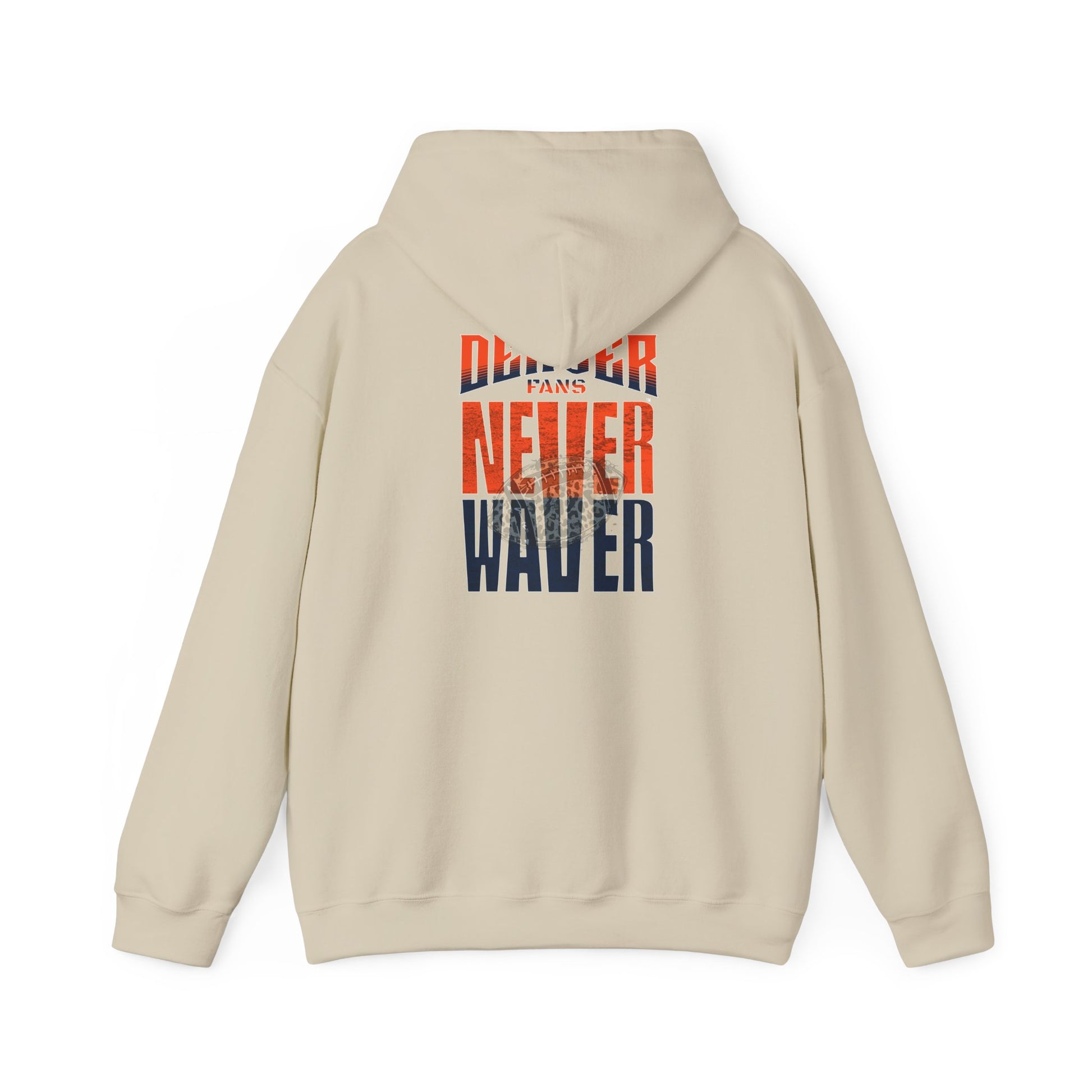 Unisex Heavy Blend™ Hooded Sweatshirt - Denver Fans Never Waver W Leopard Football Motivation - Never Waver