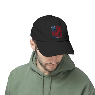 Unisex Distressed Cap - 'Never Waver' Casual Hat for Everyday Style Patriotic