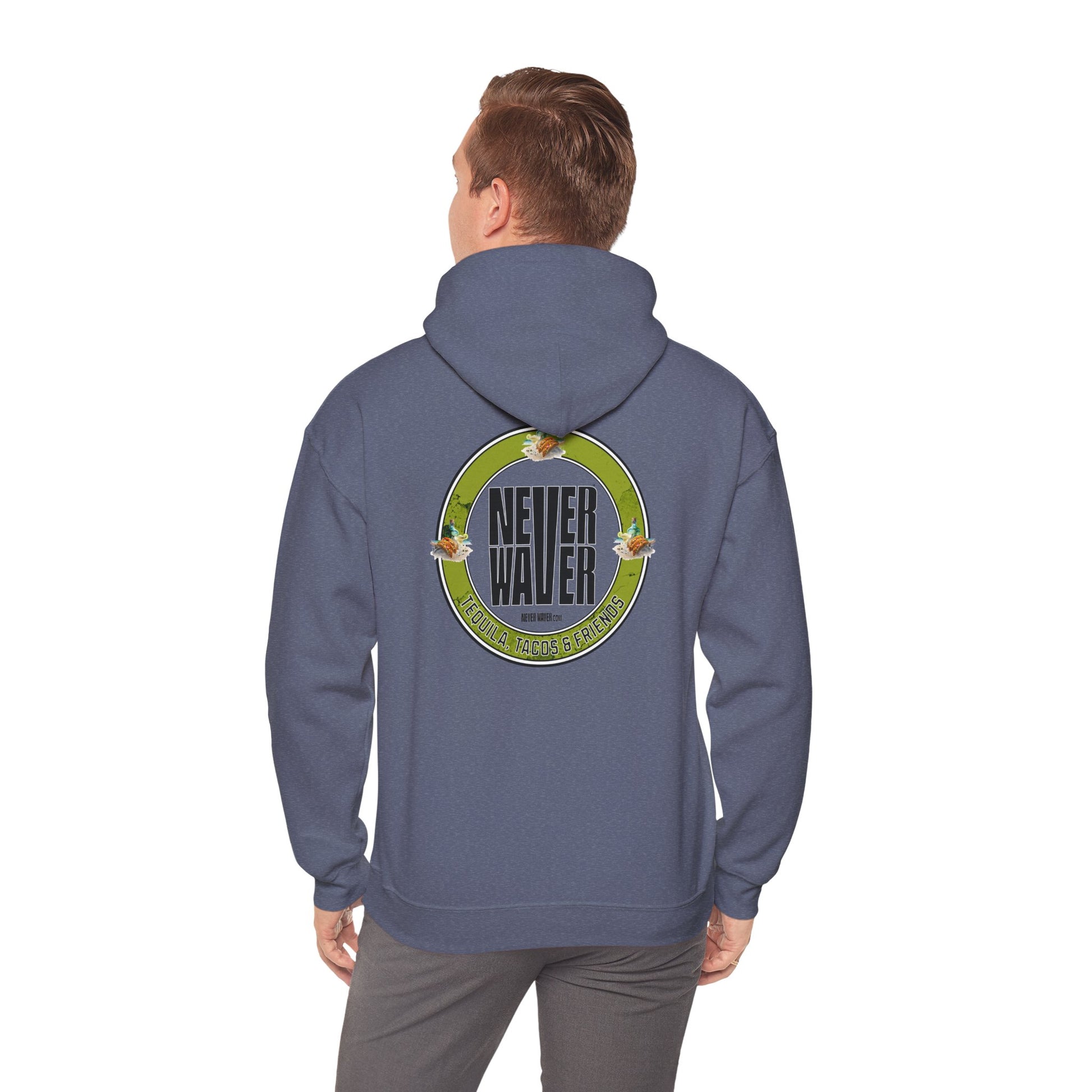 Eco-Friendly Unisex Hoodie: "Never Waver Tequila, Tacos, And Friends" - Never Waver