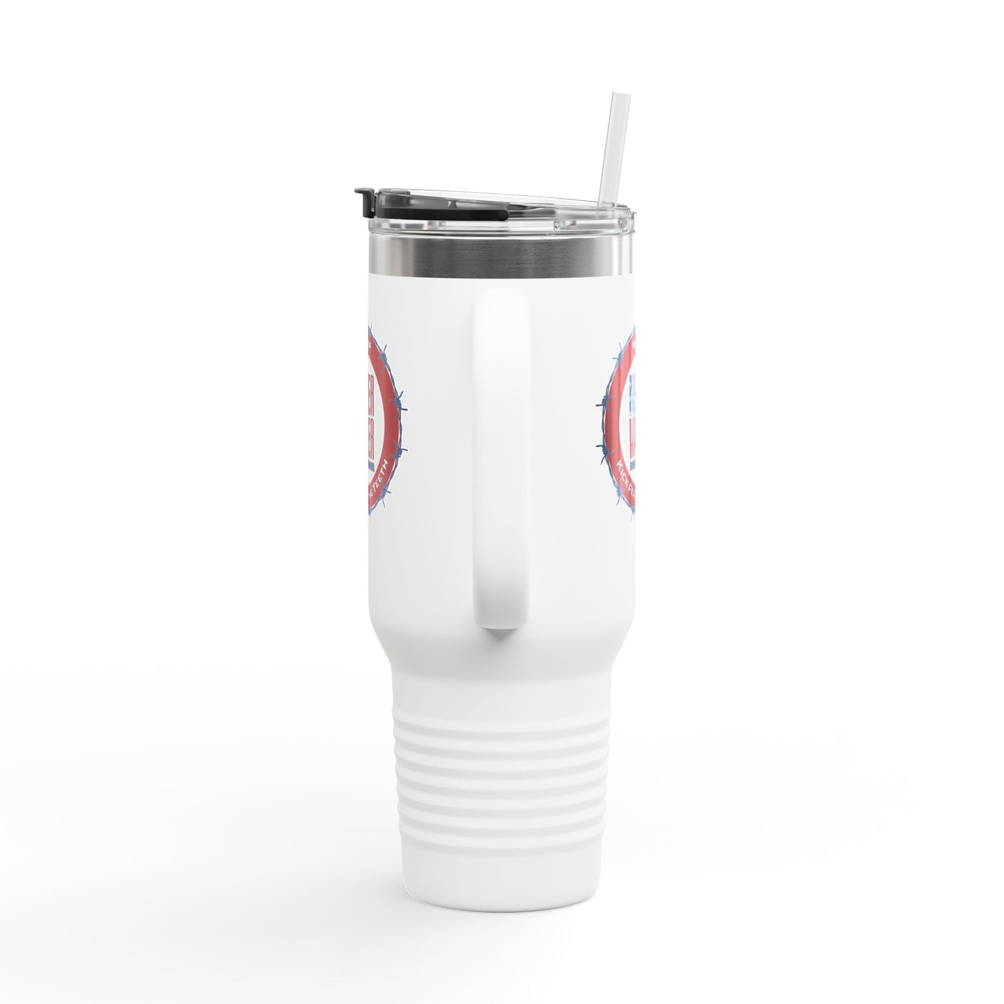 NEVER WAVER KICK FEAR IN THE TEETH Insulated Travel Mug, 40oz - Never Waver