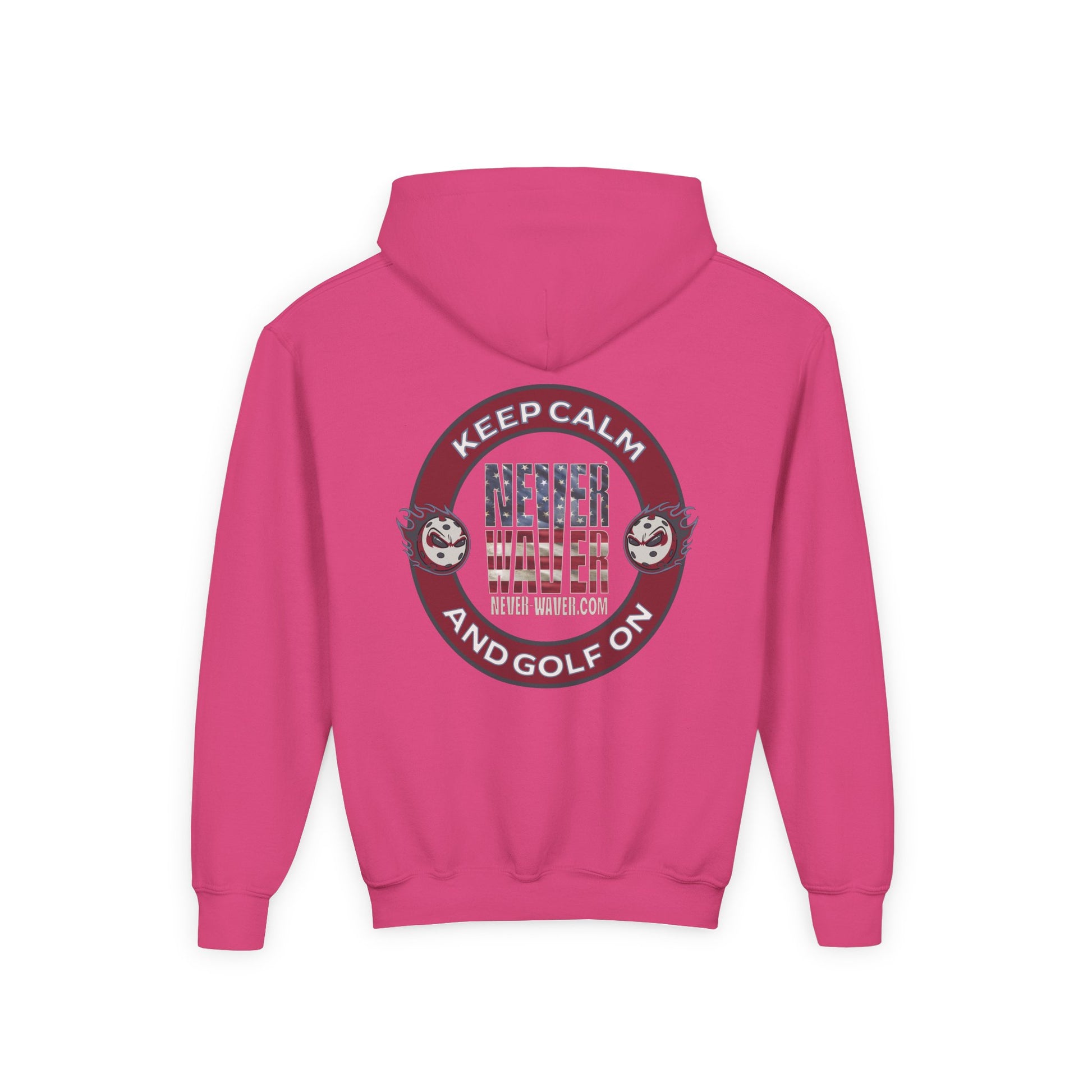 Youth Golf Hoodie - "Never Waver Golf" Sweatshirt for Young Golfers - Never Waver