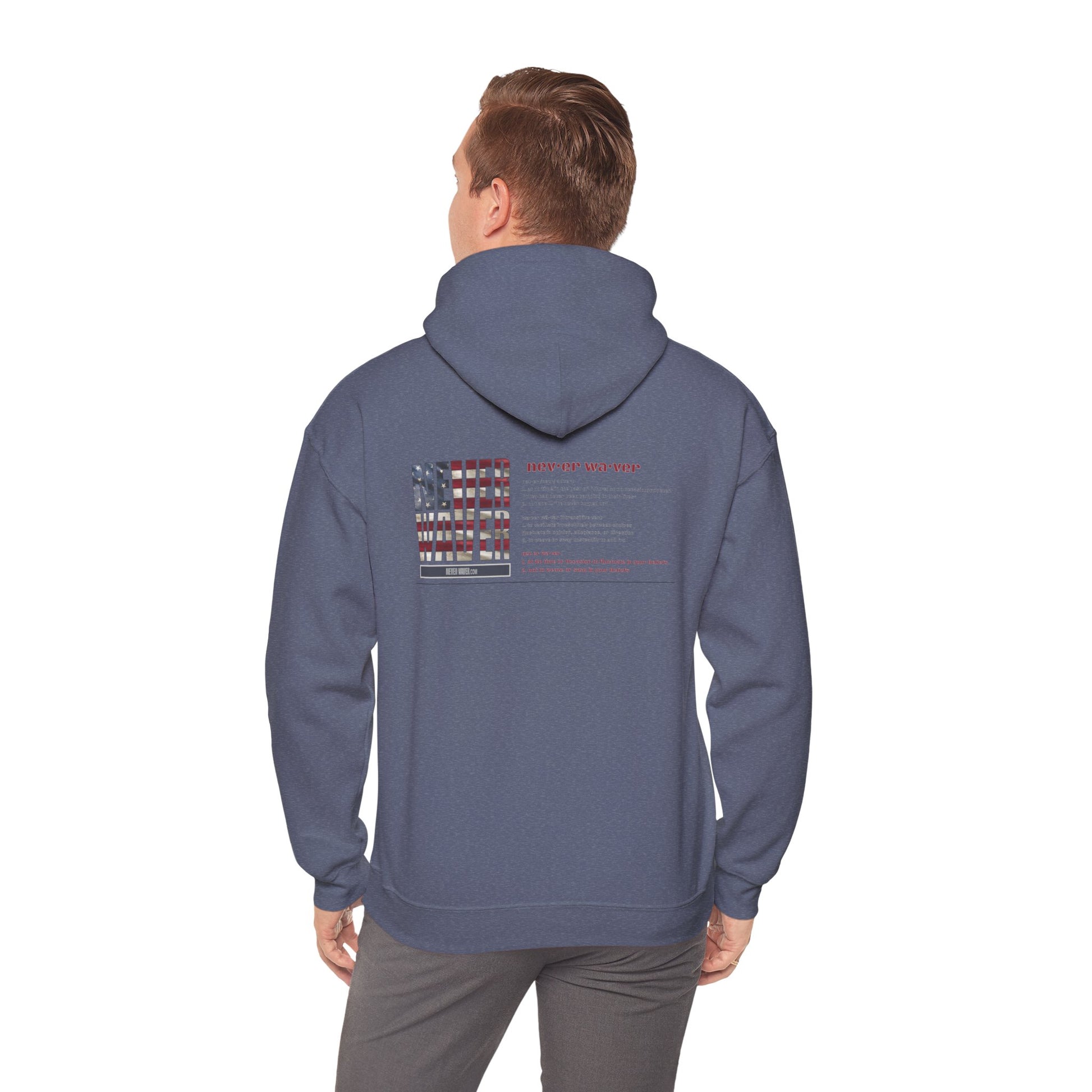 Inspirational Unisex Hoodie - 'Never Waver Definition ' Motivational Sweatshirt - Never Waver