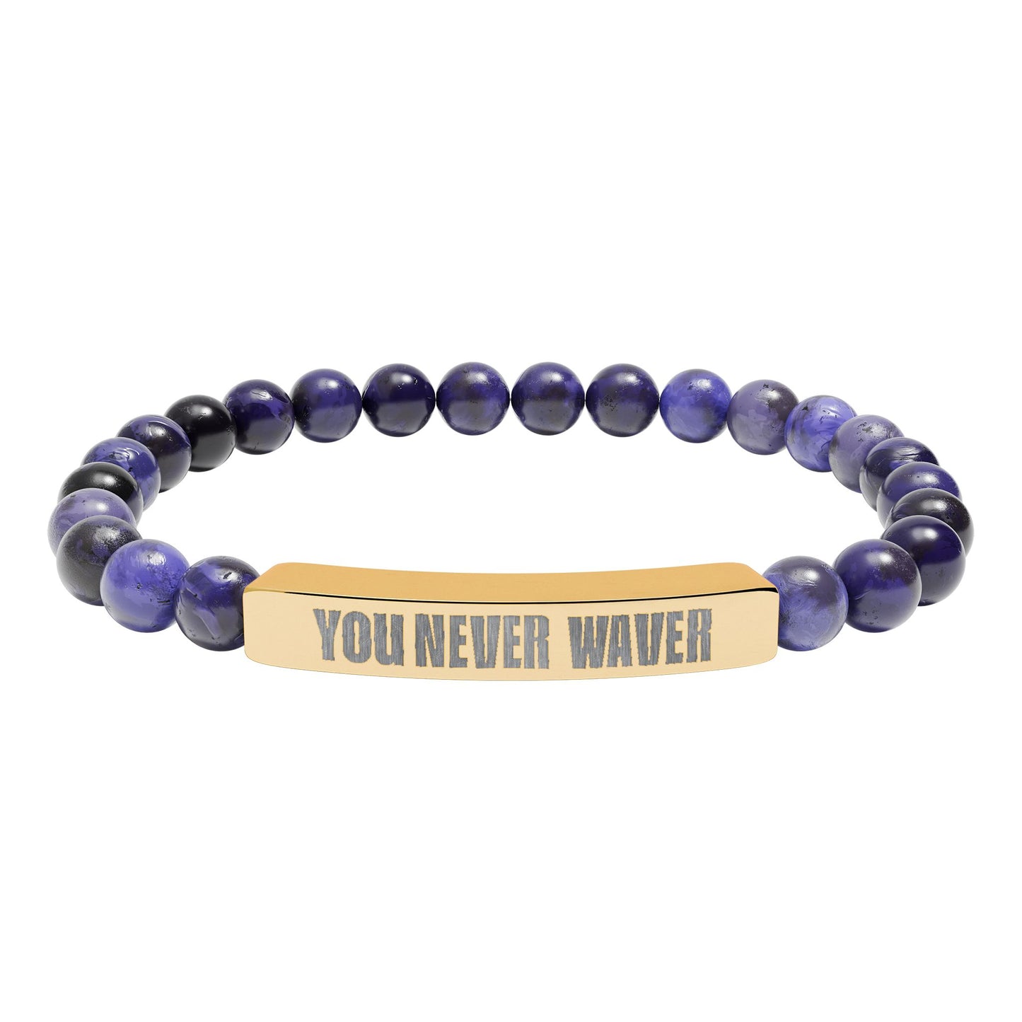 You Never Waver Bracelet Engraved Natural Stone Beaded Bracelet